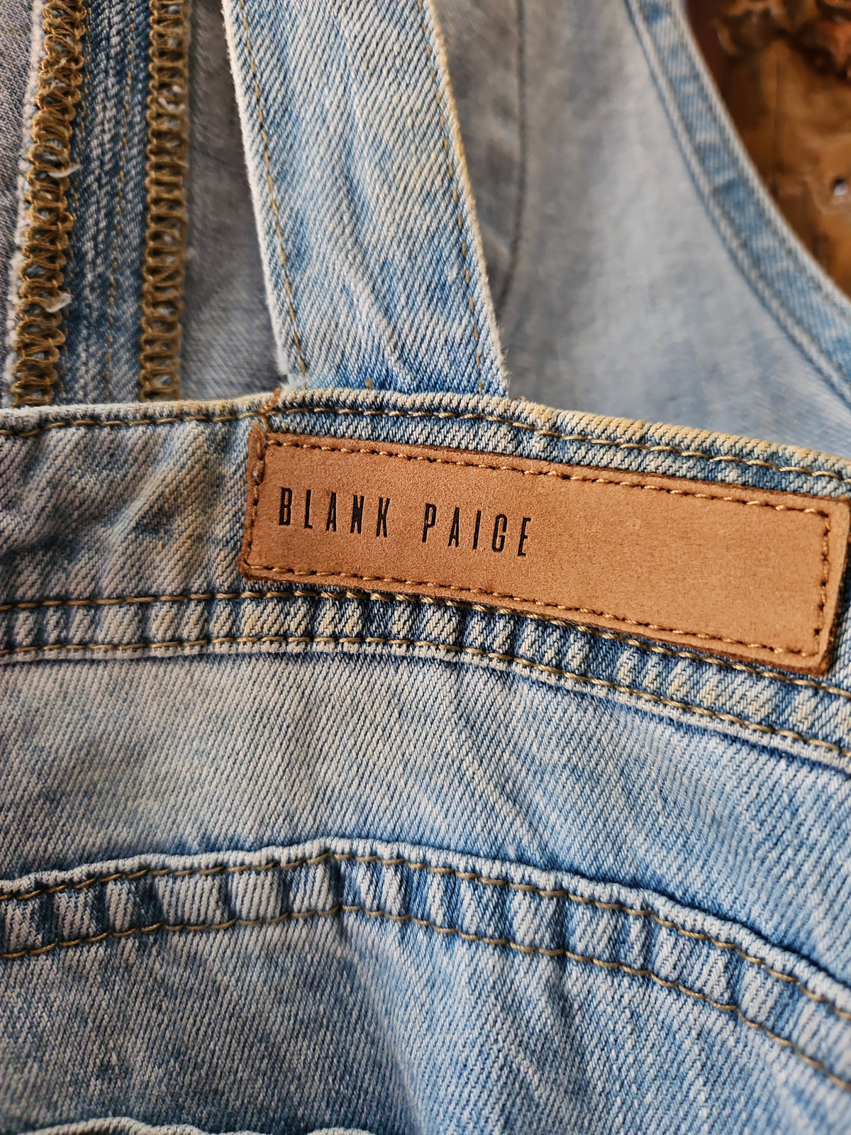 Blank Paige Mushroom Patch Denim Overalls – Size S