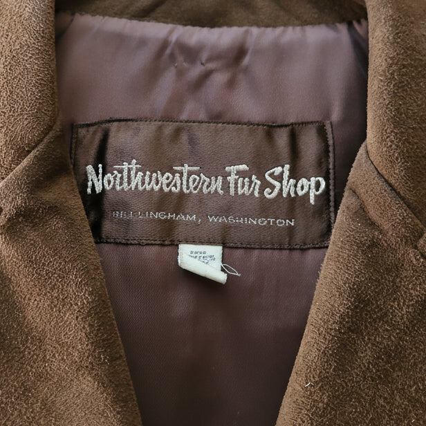 Northwestern Fur Shop Brown Suede Blazer Jacket Size 10