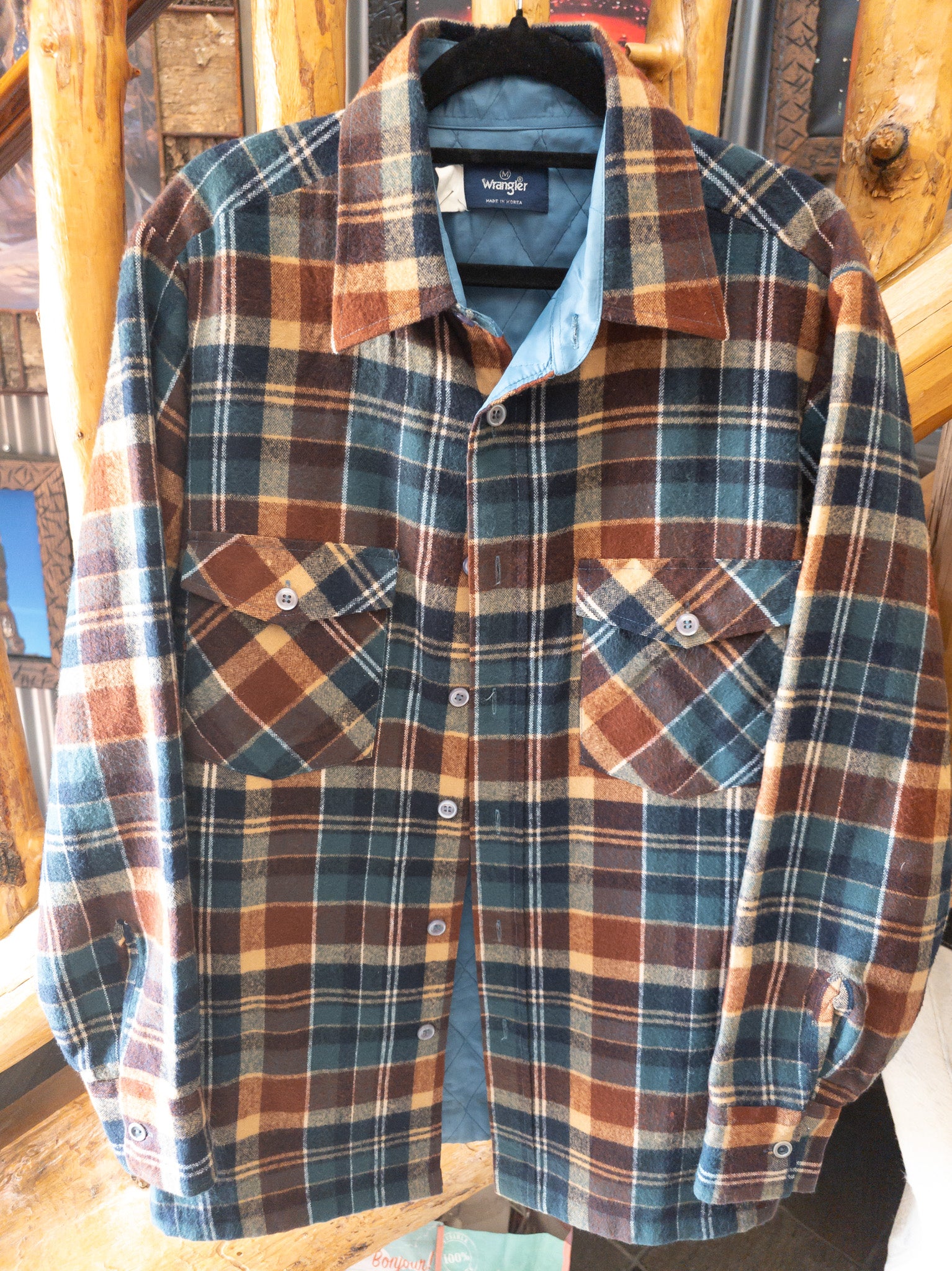Vintage Wrangler Plaid Long Sleeve Shirt