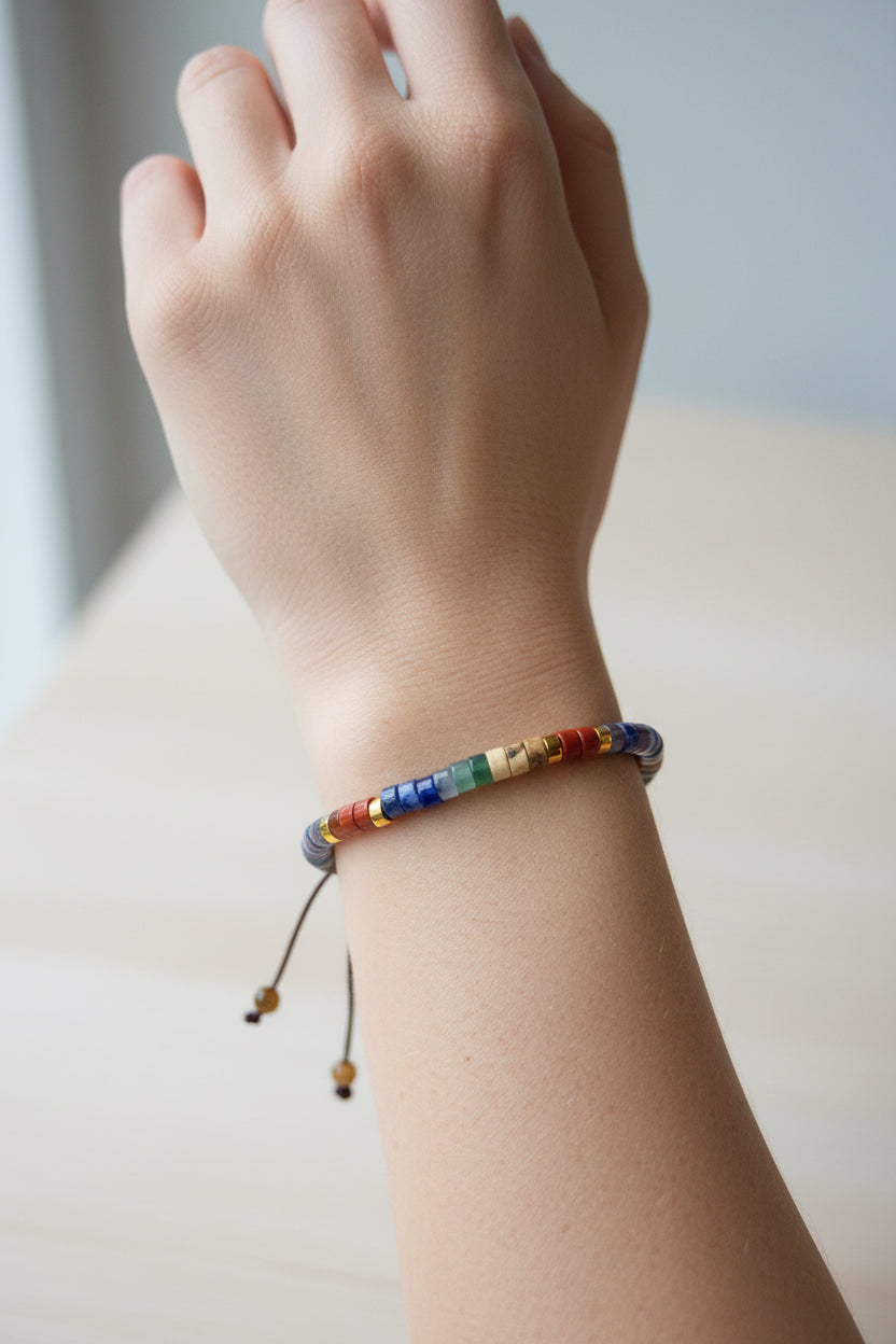 JoycuFF 7 Chakra Gemstone Bracelet – Inspirational Healing Stone Bracelet