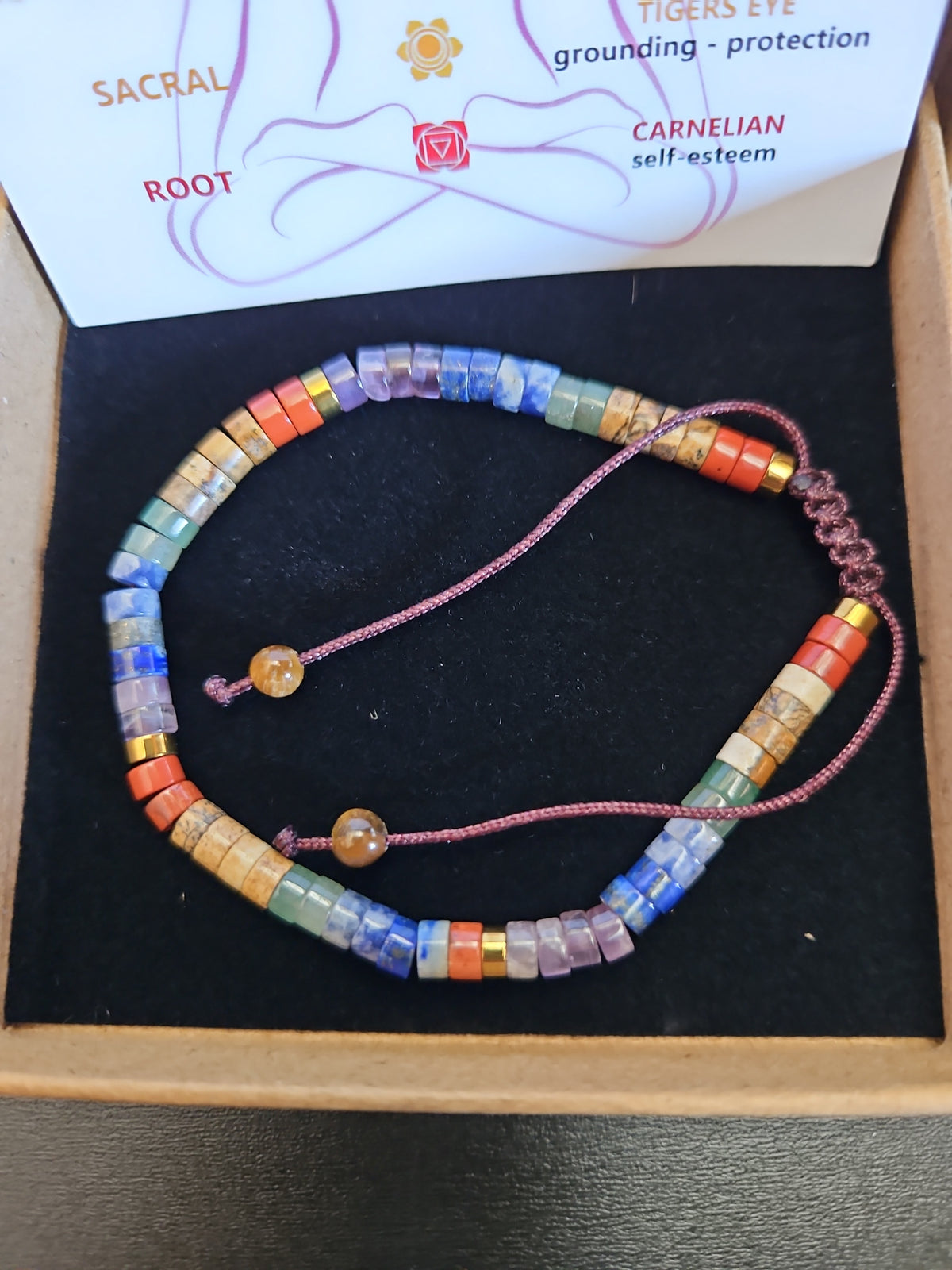JoycuFF 7 Chakra Gemstone Bracelet – Inspirational Healing Stone Bracelet
