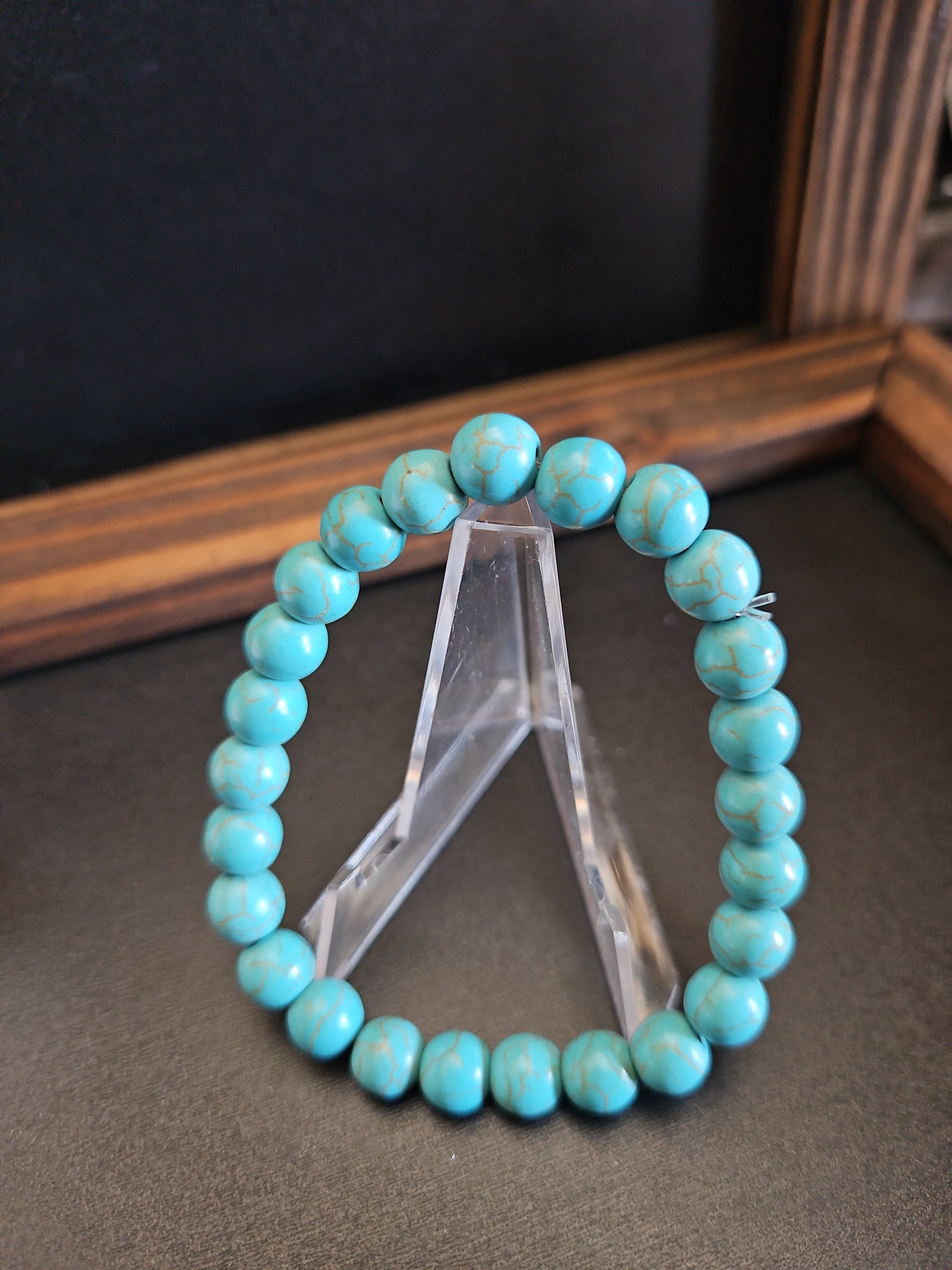Turquoise Beaded Stretch Bracelet – Friendship & Protection