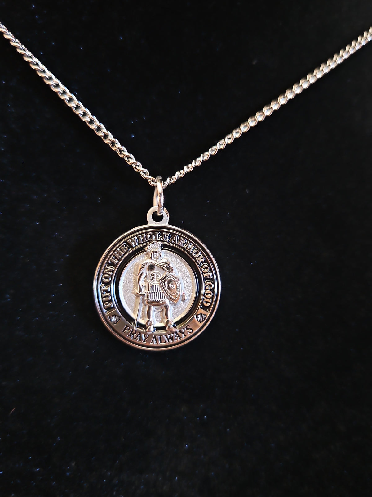 Armor of God Roman Warrior Medallion Necklace – Ephesians 6:11-18 Christian Faith Pendant