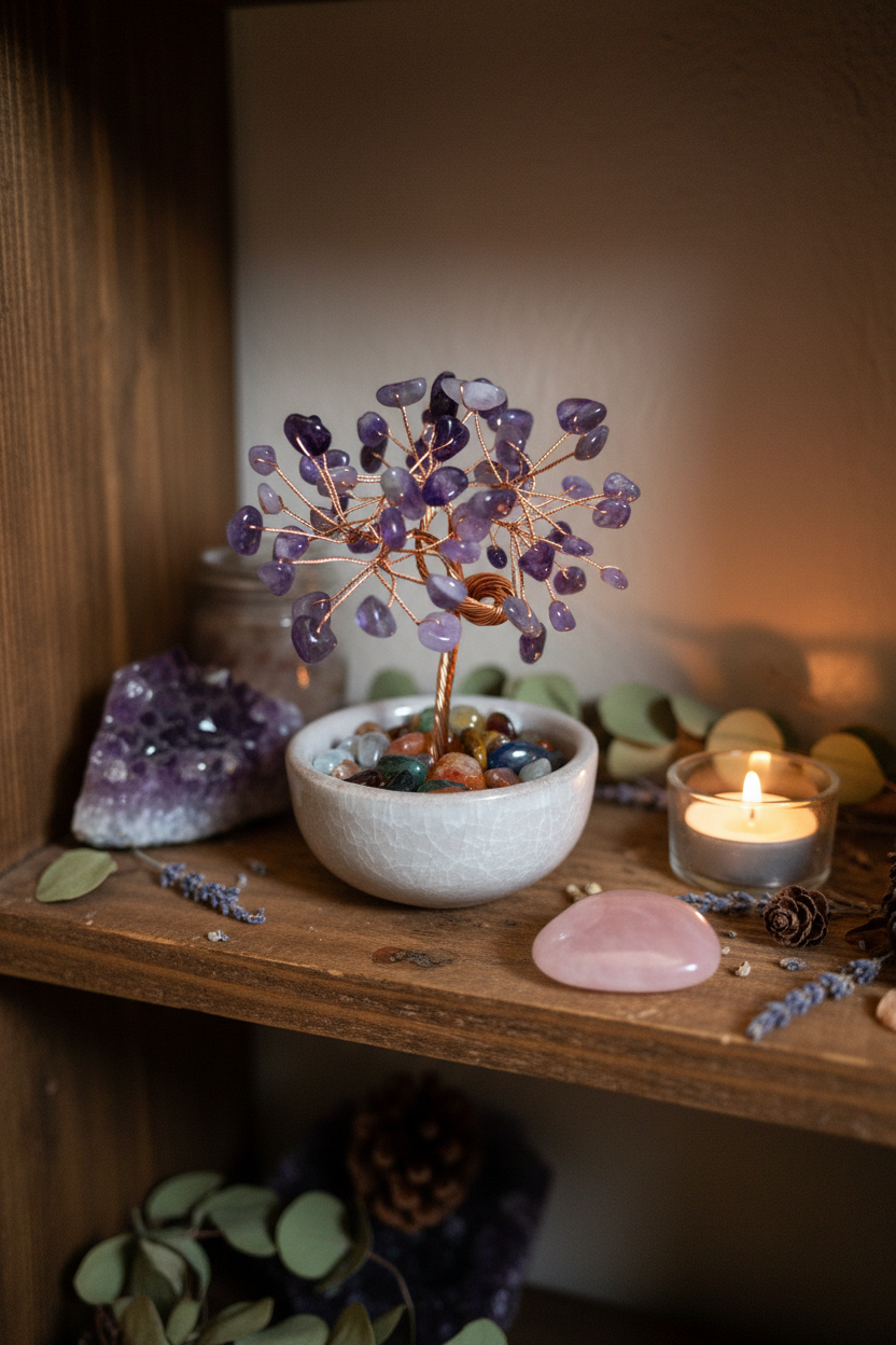 Amethyst Gemstone Tree of Life – Handmade Wire Crystal Tree