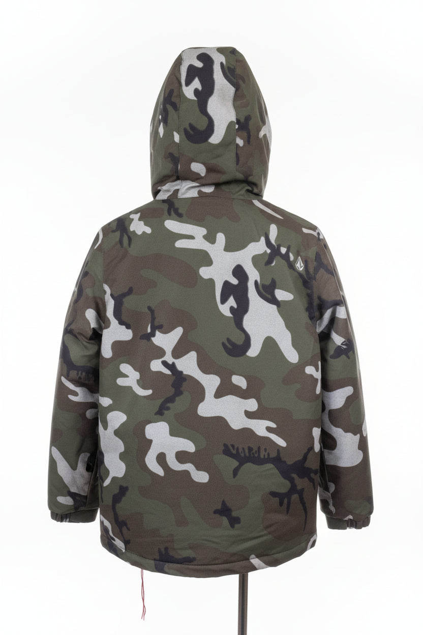 Volcom Boys’ Camo 10K Waterproof Hooded Jacket – Military Green