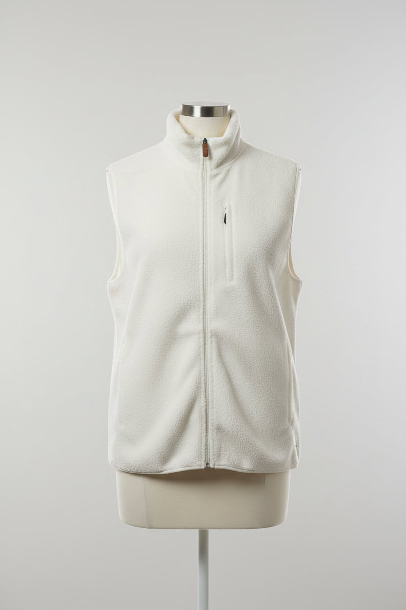 Crown & Ivory Sleeveless White Sherpa Vest