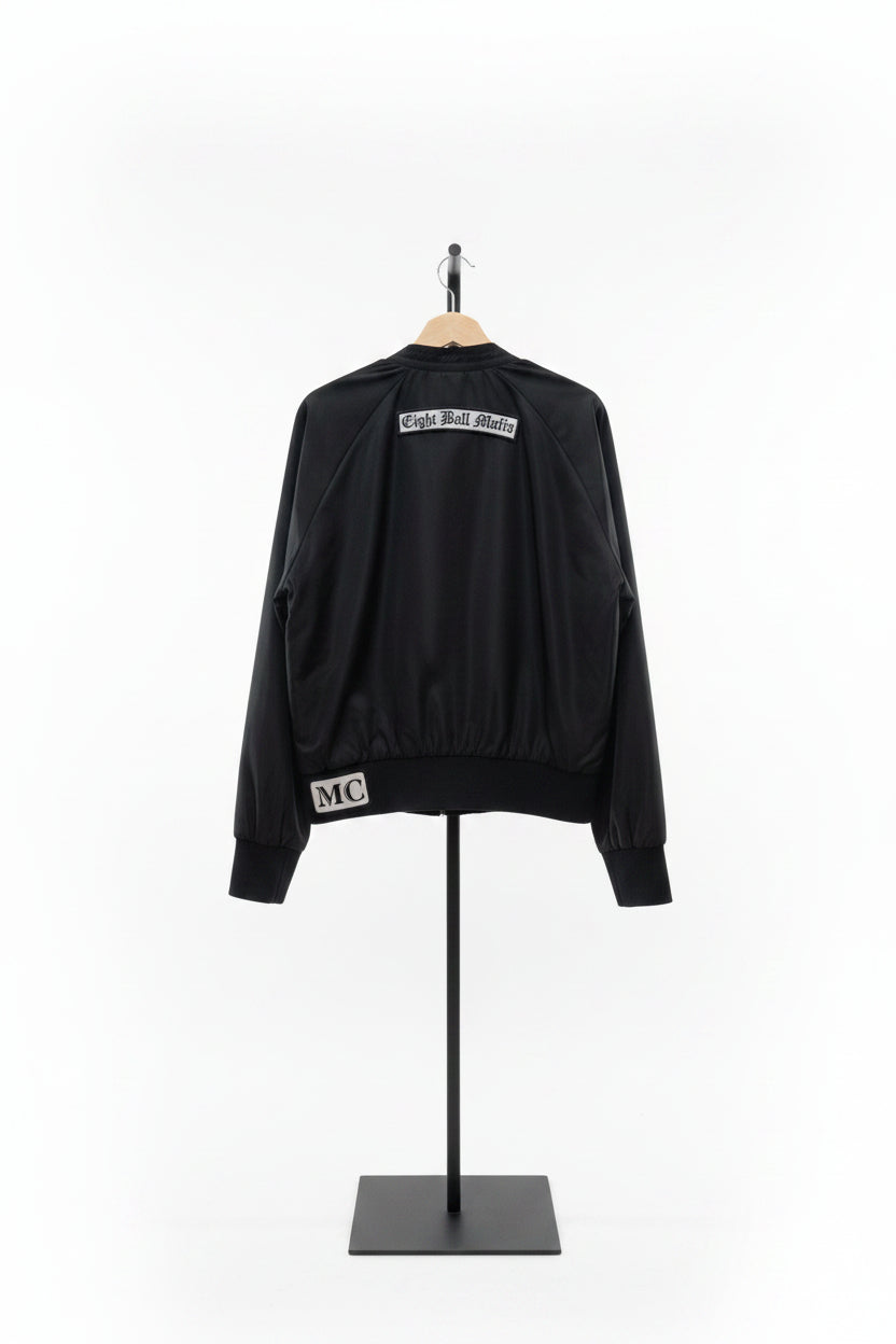 Free People Black Windbreaker Patched Jacket Size S
