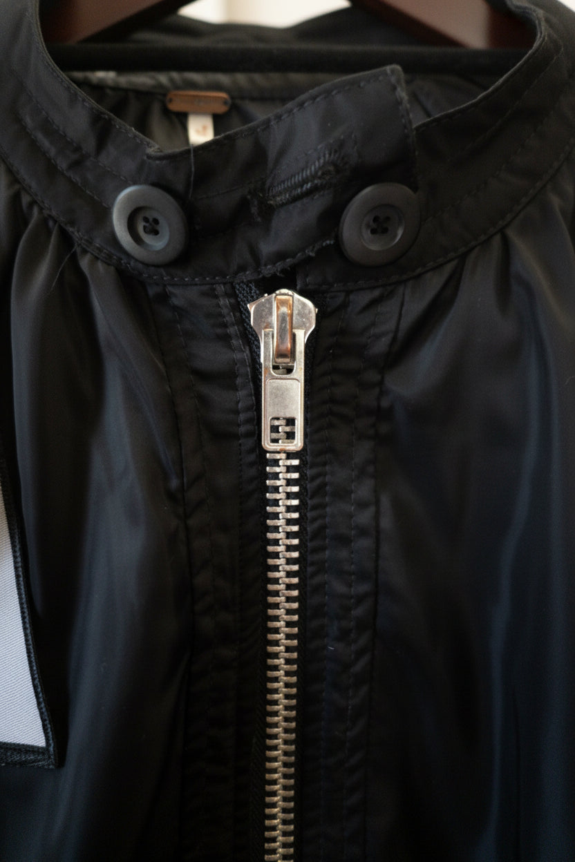 Free People Black Windbreaker Patched Jacket Size S