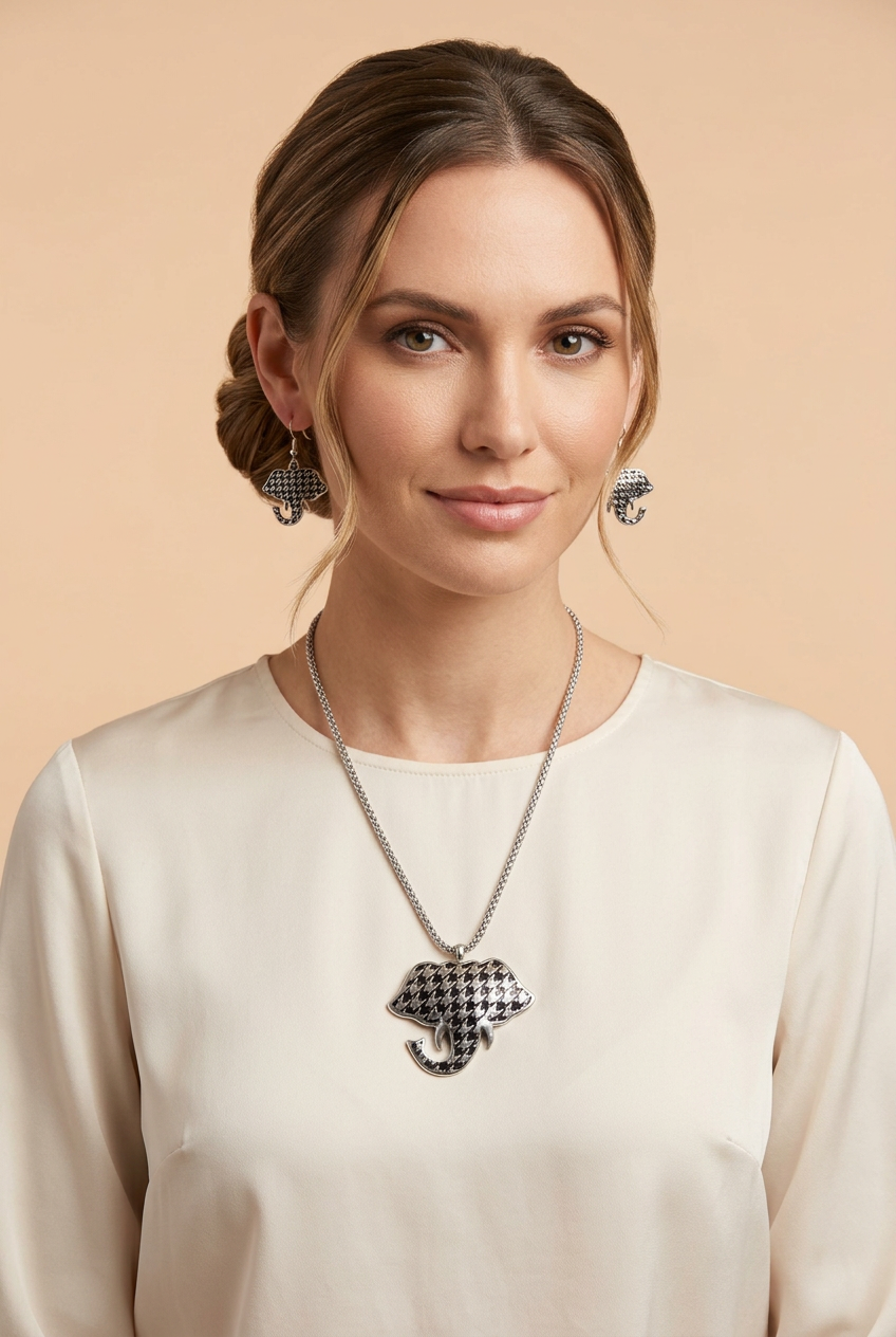 Elephant Necklace & Matching Earrings