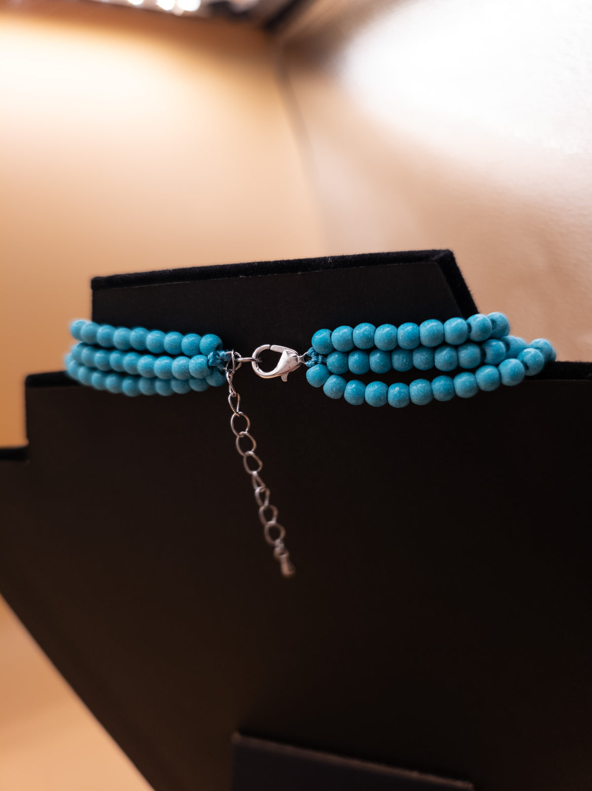 Three-Strand Turquoise-Look Beaded Necklace