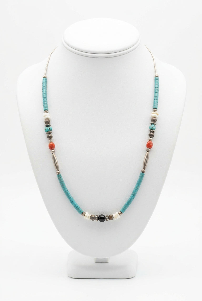Turquoise Necklace Navajo Heishi Beads Genuine Natural