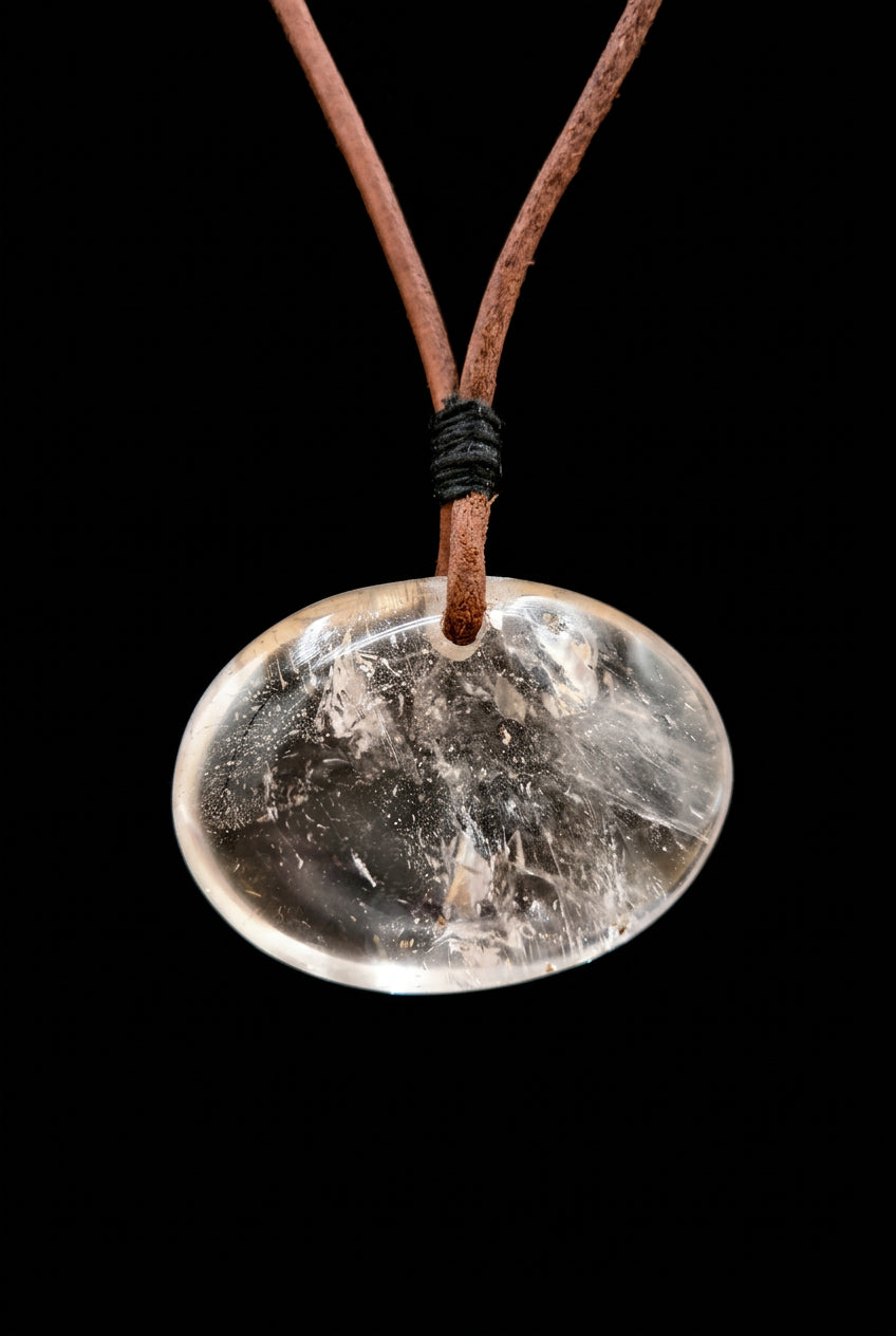 Boho Natural Stone Statement Necklace on Cord