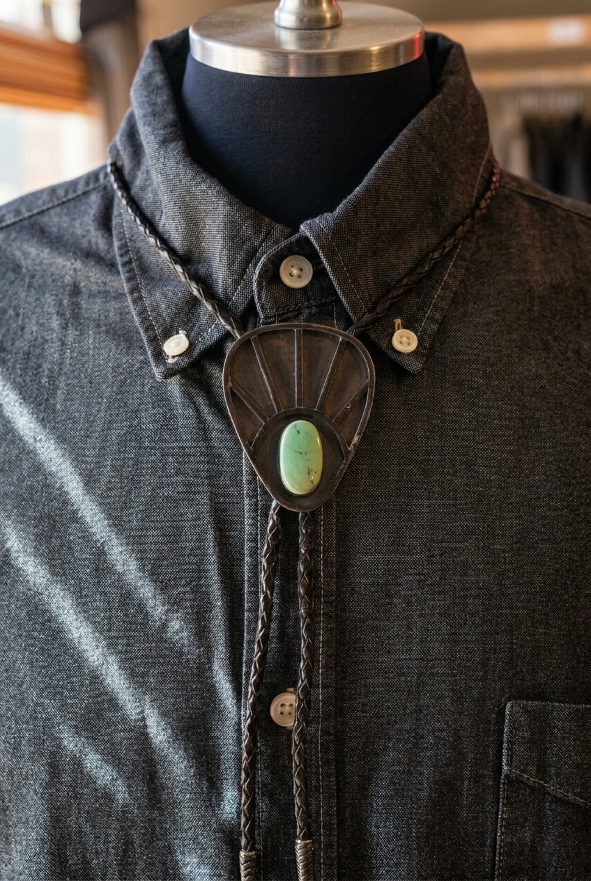 Sterling Silver Turquoise Stone Bolo Tie – Bennett Pat. Pend.