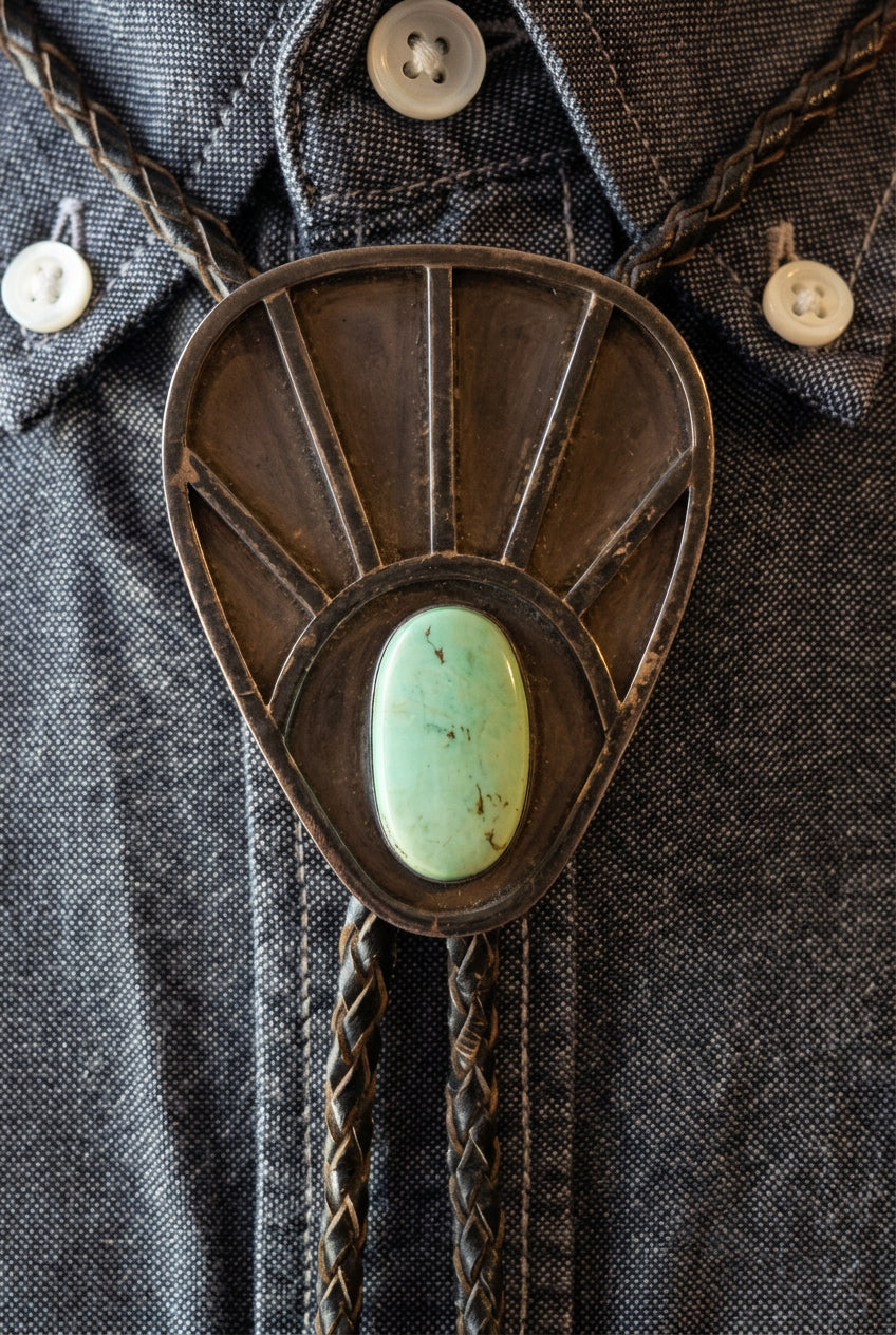 Sterling Silver Turquoise Stone Bolo Tie – Bennett Pat. Pend.