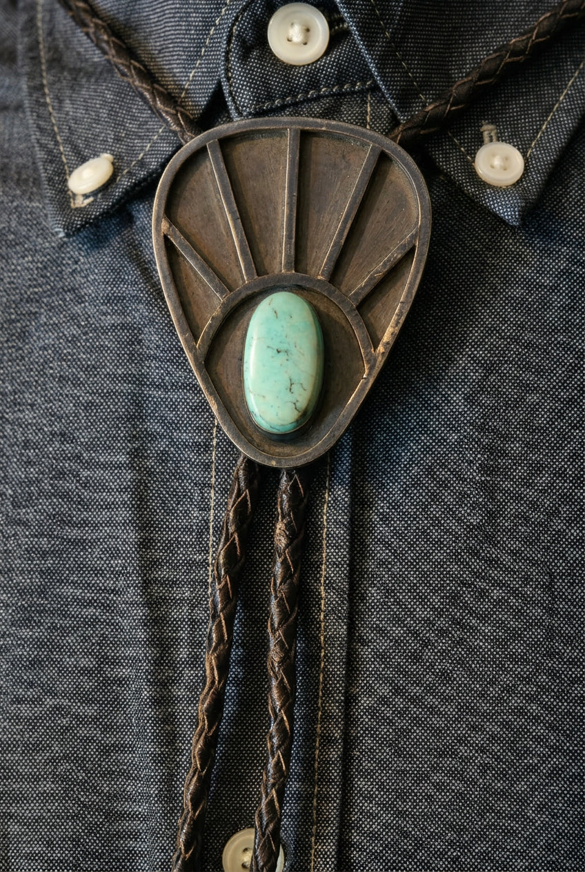 Sterling Silver Turquoise Stone Bolo Tie – Bennett Pat. Pend.