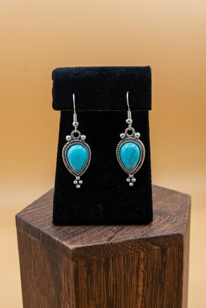 Turquoise Teardrop Dangle Earrings