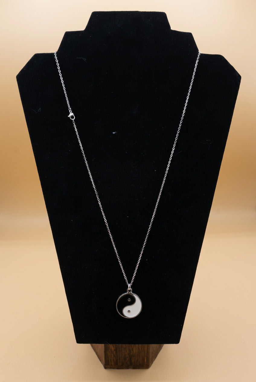 Yin Yang Enamel Pendant Necklace