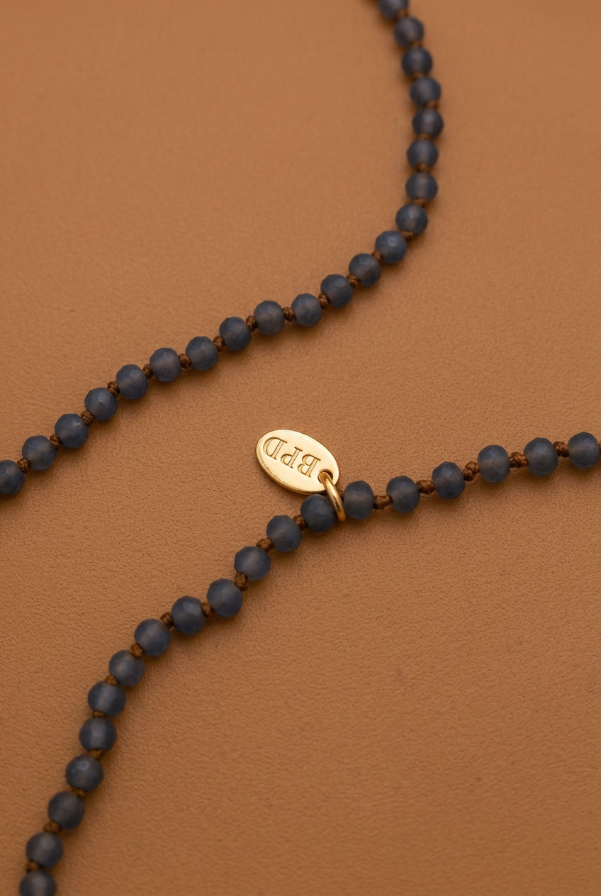 BPD Blue Beaded Long Necklace