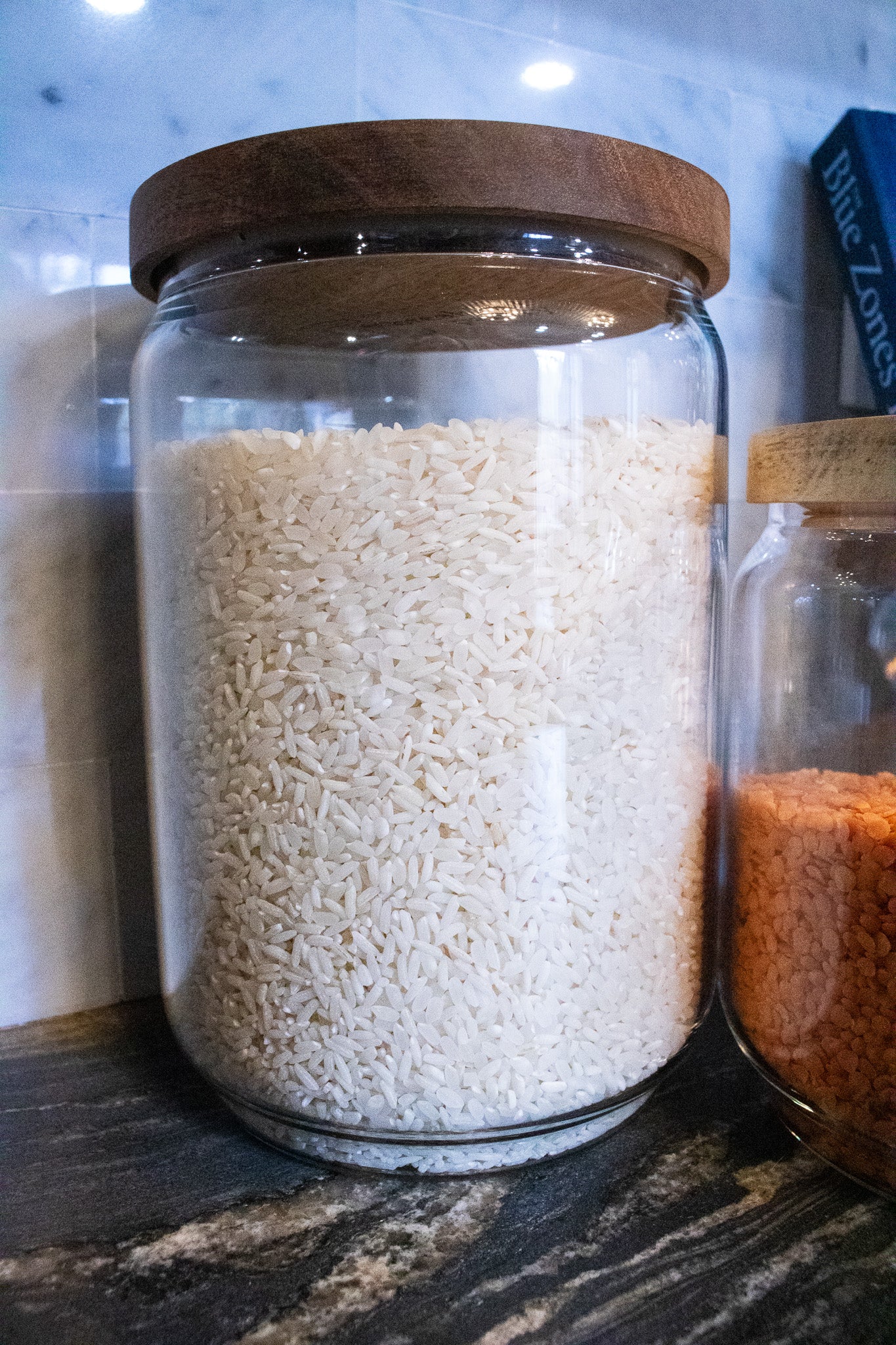 The Breakfast Pantry Jumbo Canister with Acacia Wood Lid
