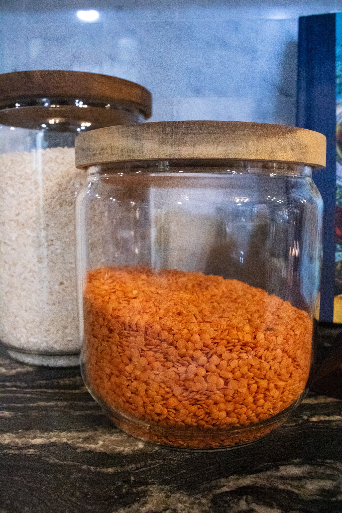 The Breakfast Pantry Jumbo Canister with Acacia Wood Lid