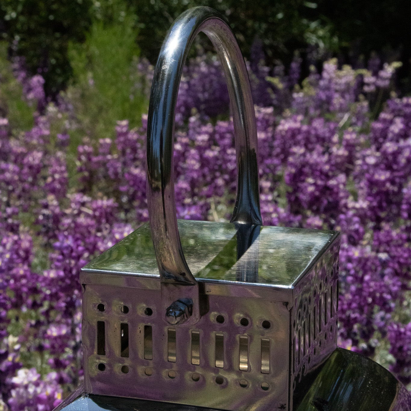 Large Modern Chrome Hurricane Lantern