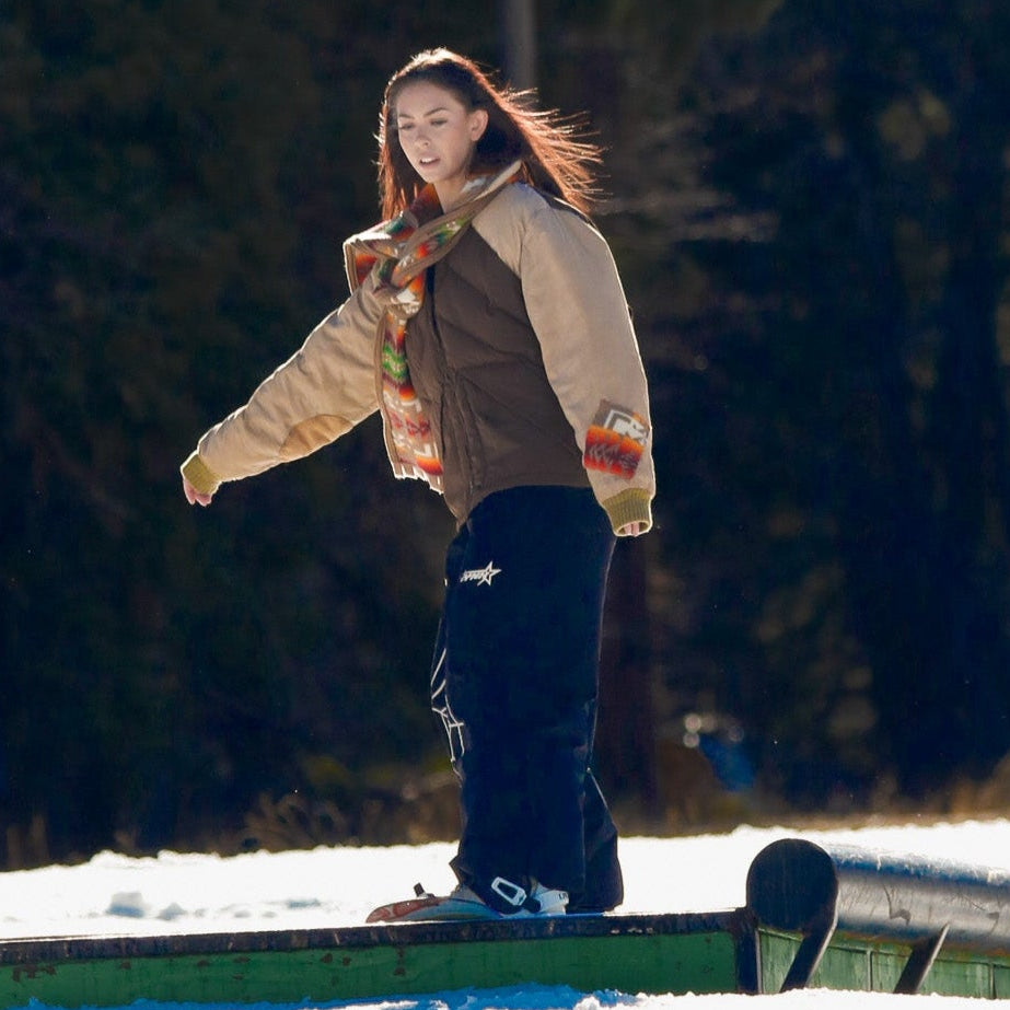 "Down By Sports Guide" Brown 1980's Winter Jacket with Handsewn Pendleton & Matching Scarf Set