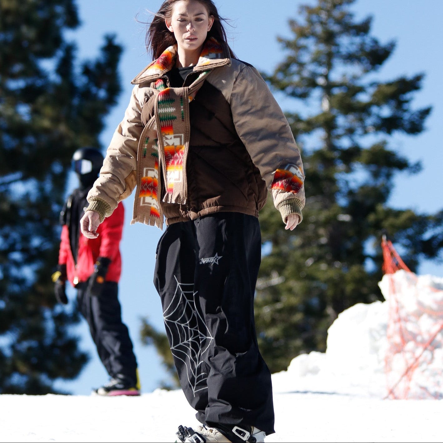 "Down By Sports Guide" Brown 1980's Winter Jacket with Handsewn Pendleton & Matching Scarf Set