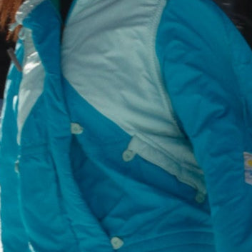Sky Blue and White "Snow Seekers" Brand Winter Jacket Size Med