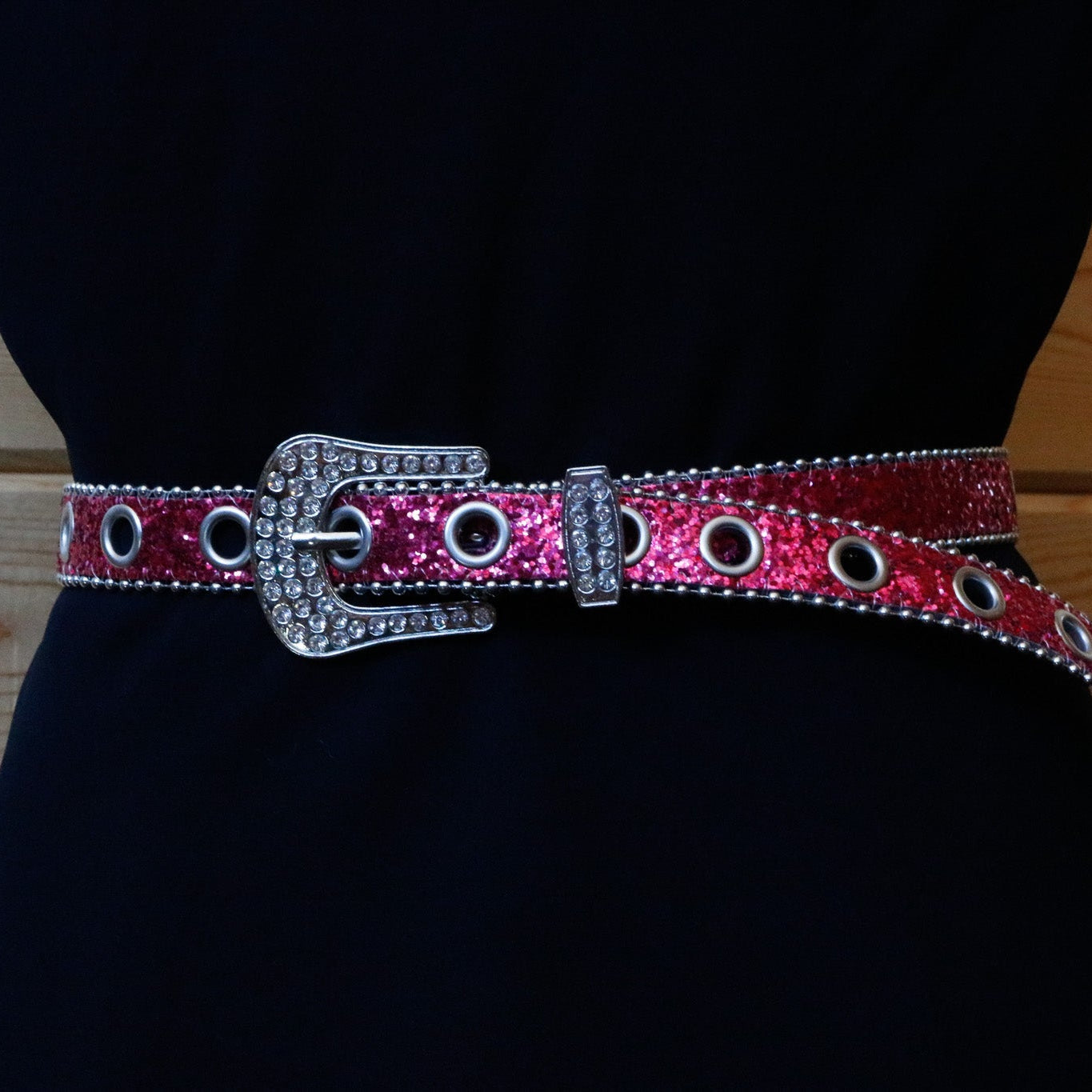 Bedazzled Magenta Pink Belt