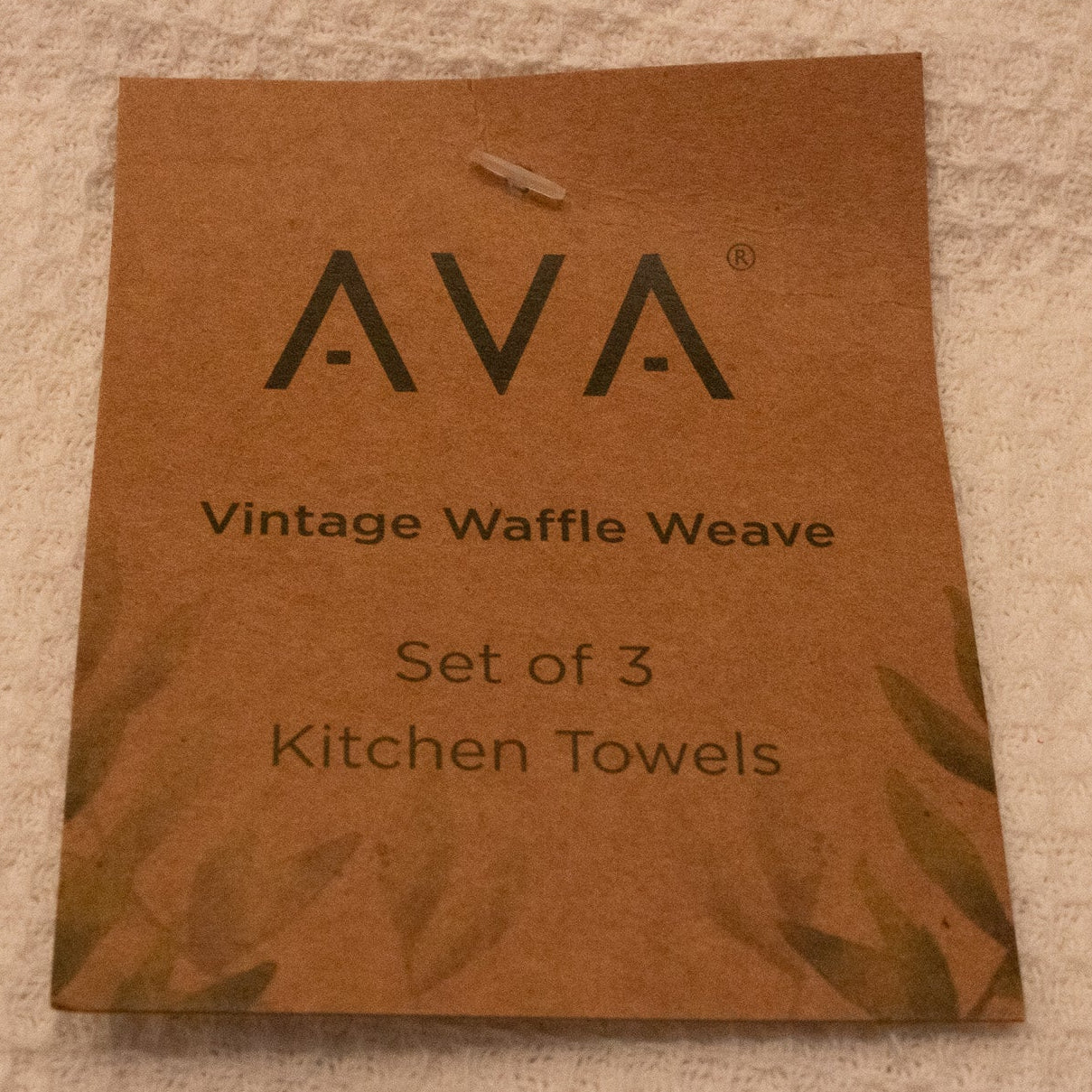 AVA Vintage White with Black Stripes Set of 3 Kitchen Towels
