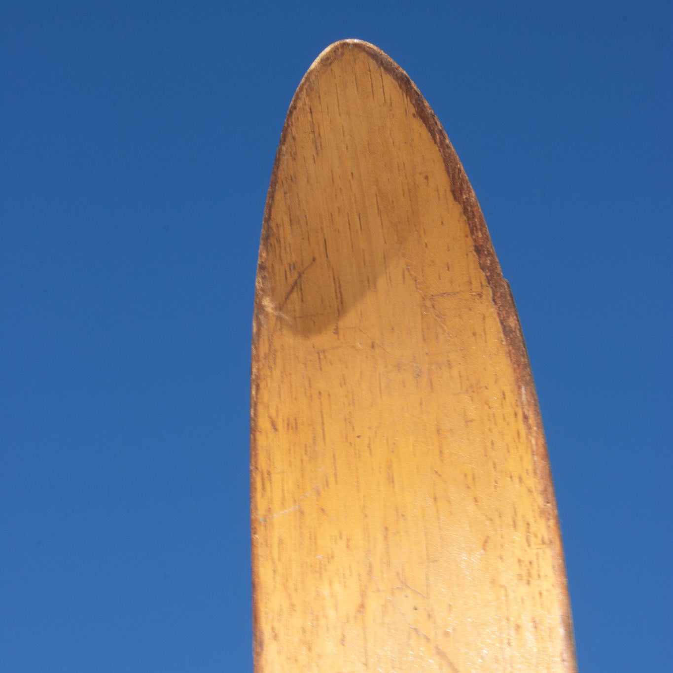 Vintage 19th Century Solid Hardwood Wooden Skis with Metal Plate Binding