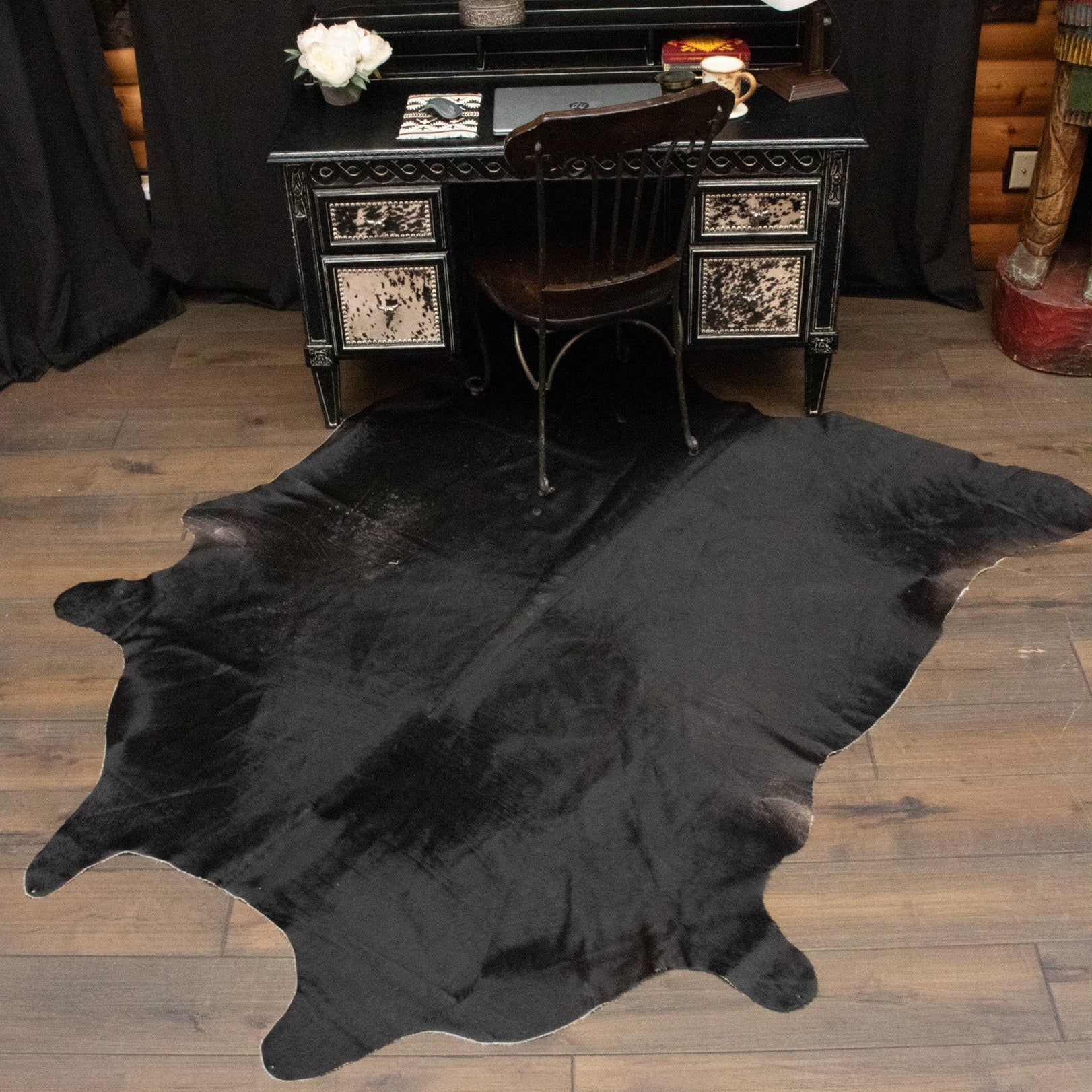 Luxurious Black Cowhide Handcrafted in Brazil