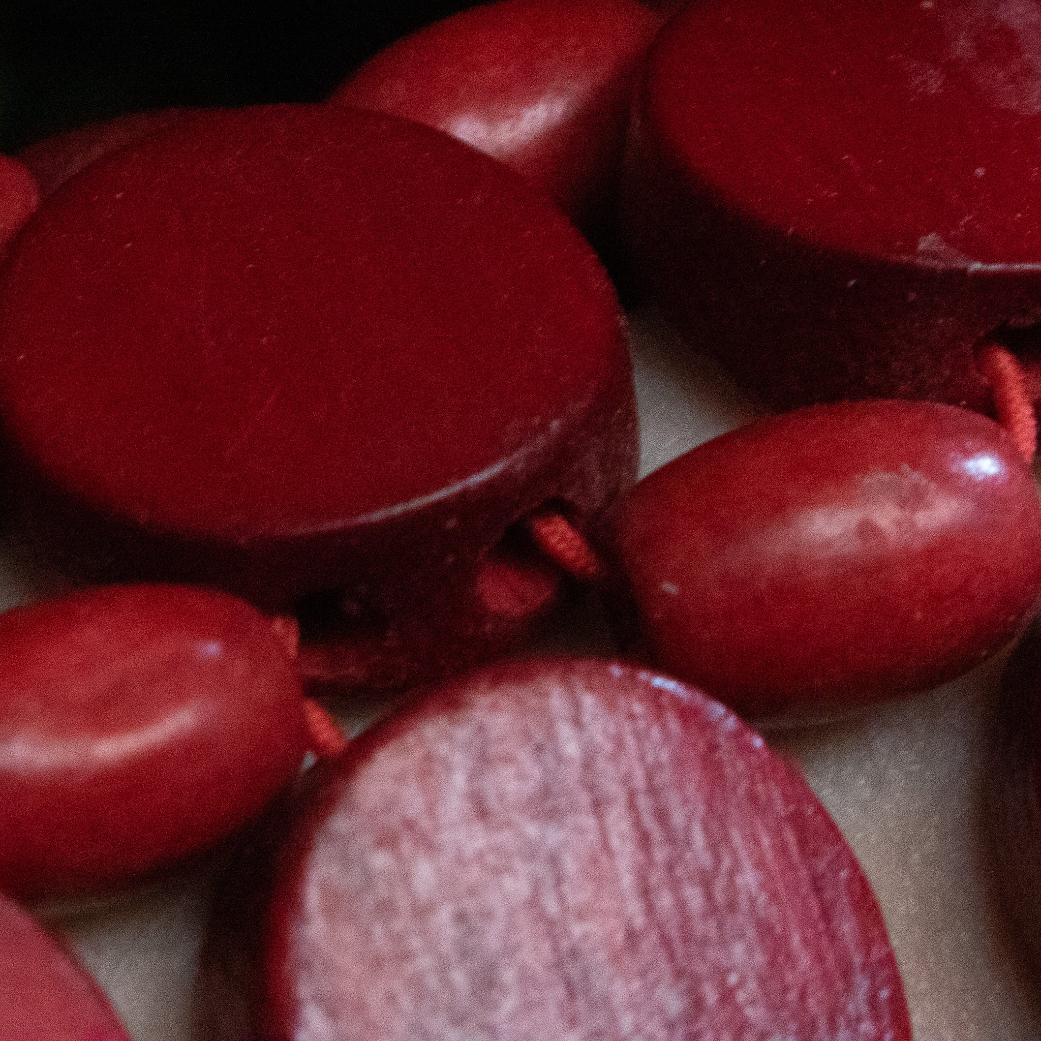 Red Wooden Bead Strech Bracelet