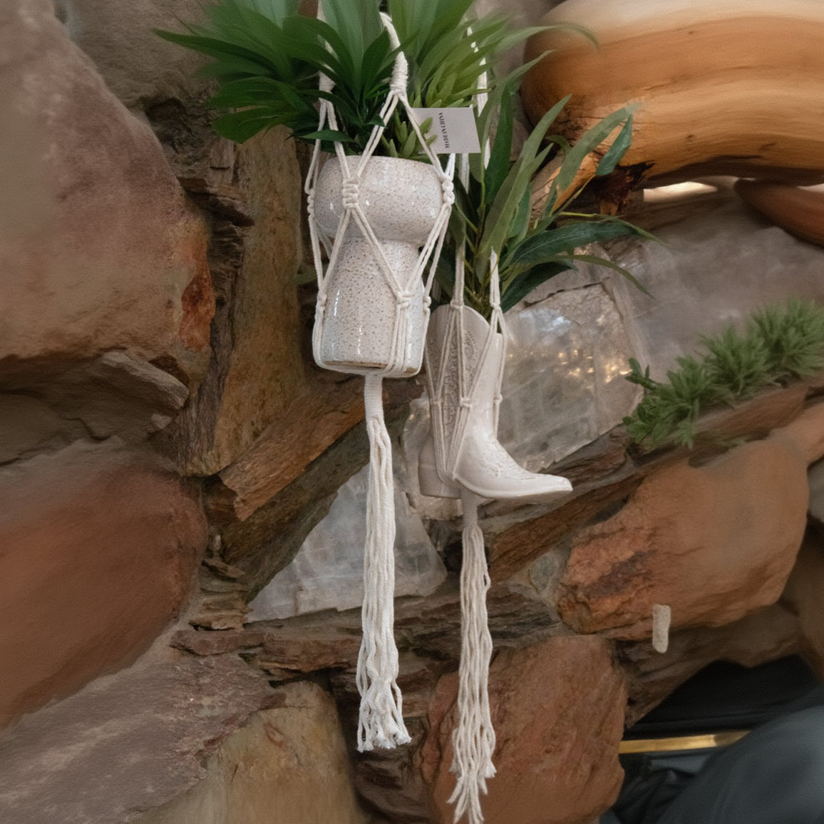 6-Pack Macrame Hanging Plant Holders – Indoor Planters with Hooks for Stylish Display.