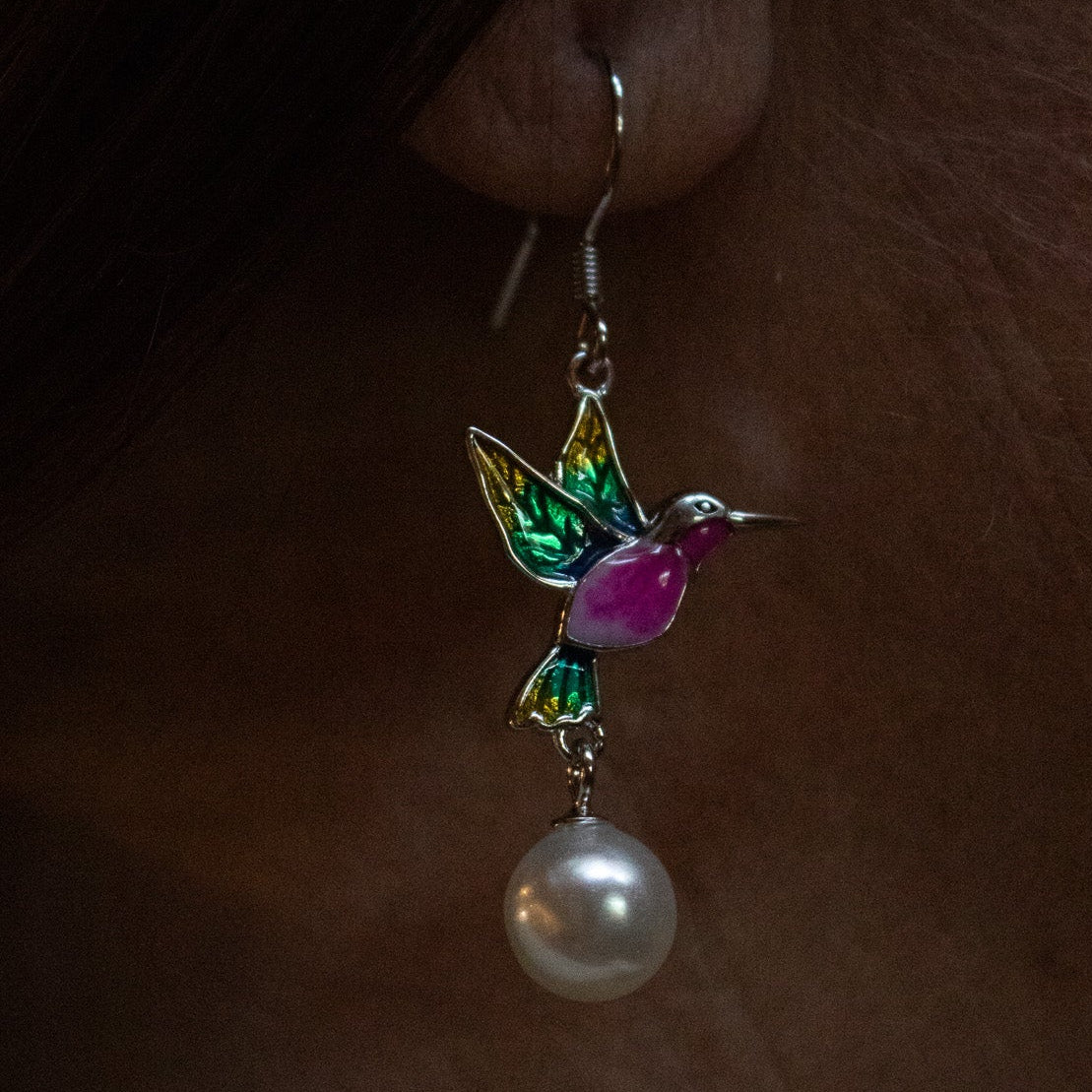 Humming Bird Dangle Earings