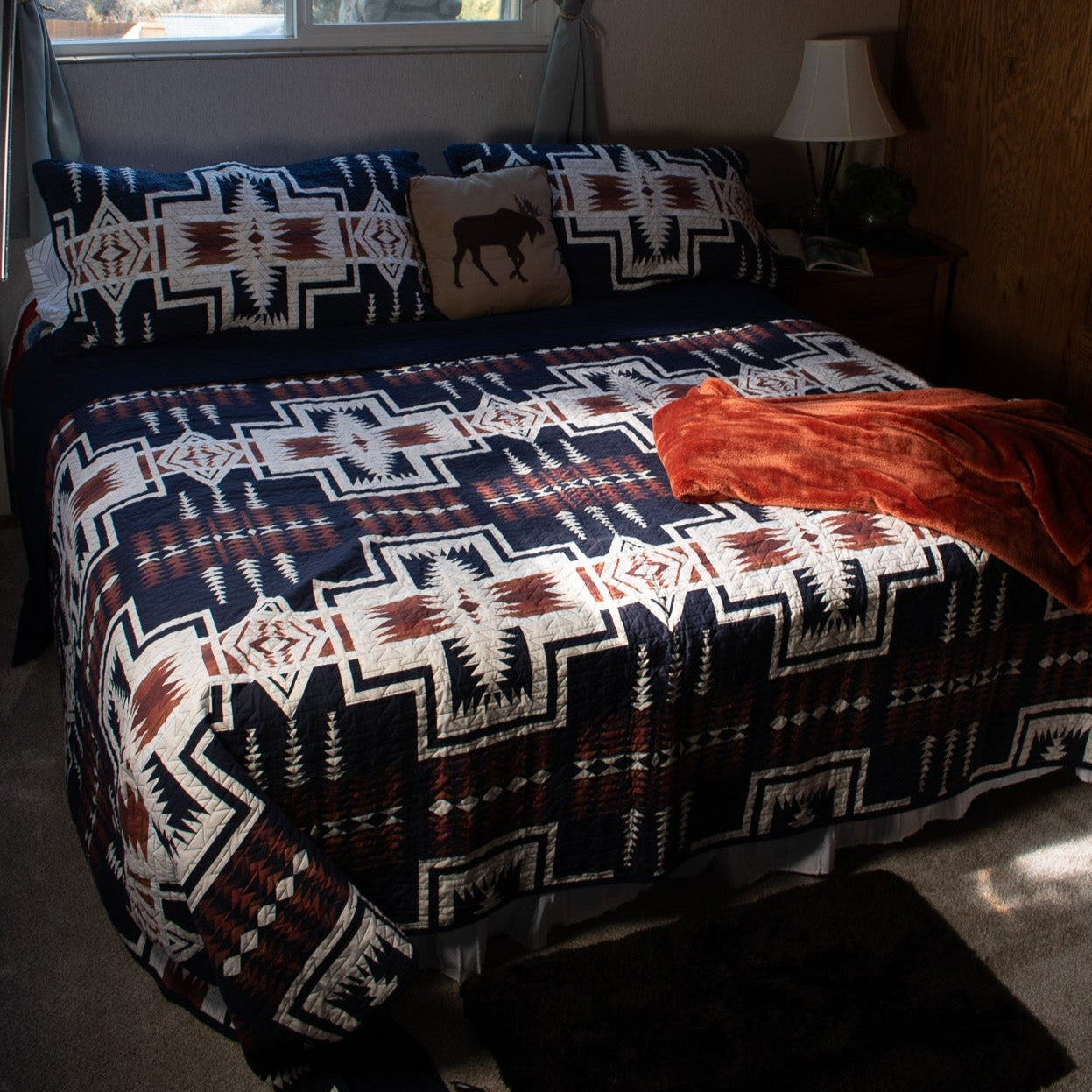 Pendleton Harding Southwestern Geometric Oxford Wool Blanket – Queen