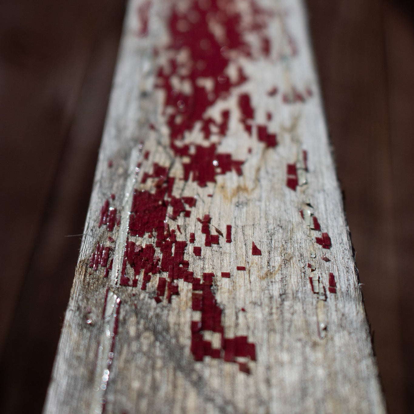 Red Wooden Antique Ski with Jofa Click-In Metal Bindings