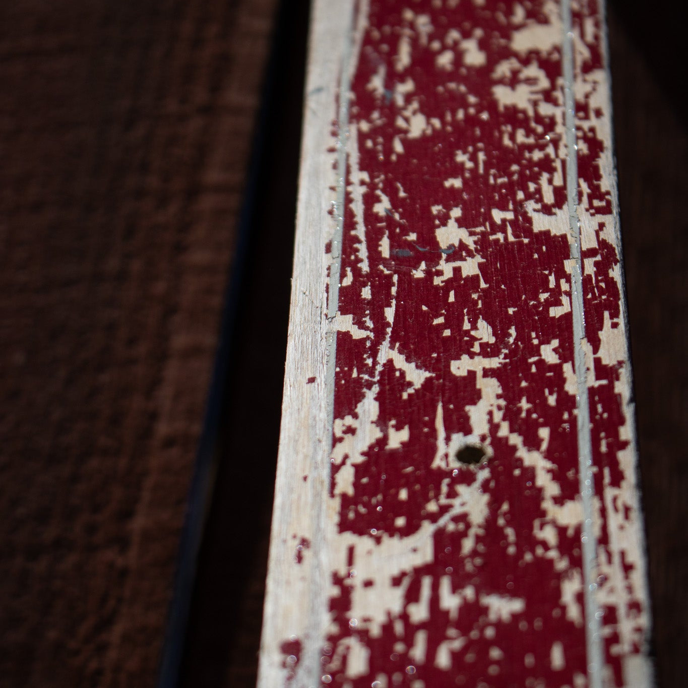 Red Wooden Antique Ski with Jofa Click-In Metal Bindings