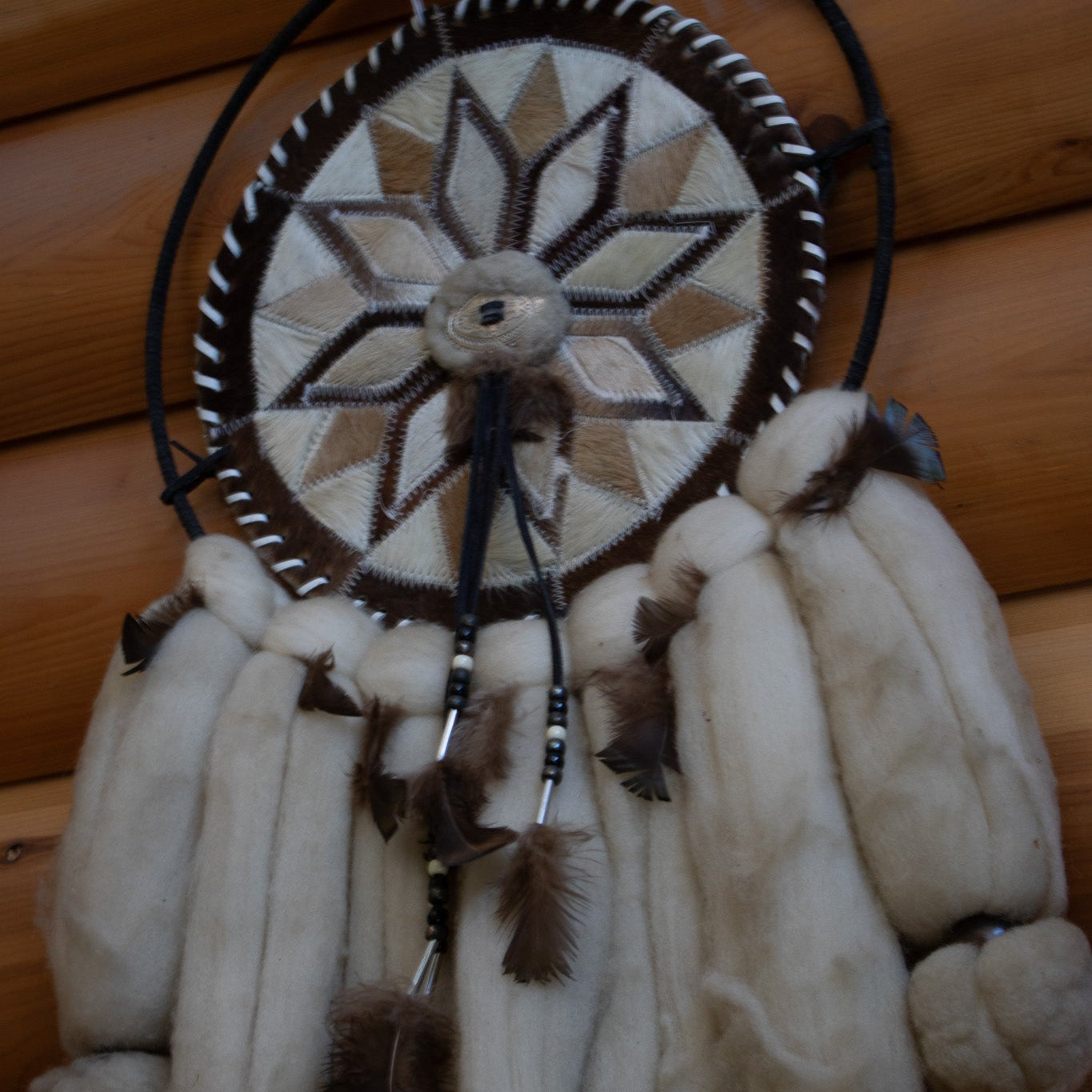 Authentic Native American Dream Catcher Ojibwe Mandalas Featuring Genuine Wool