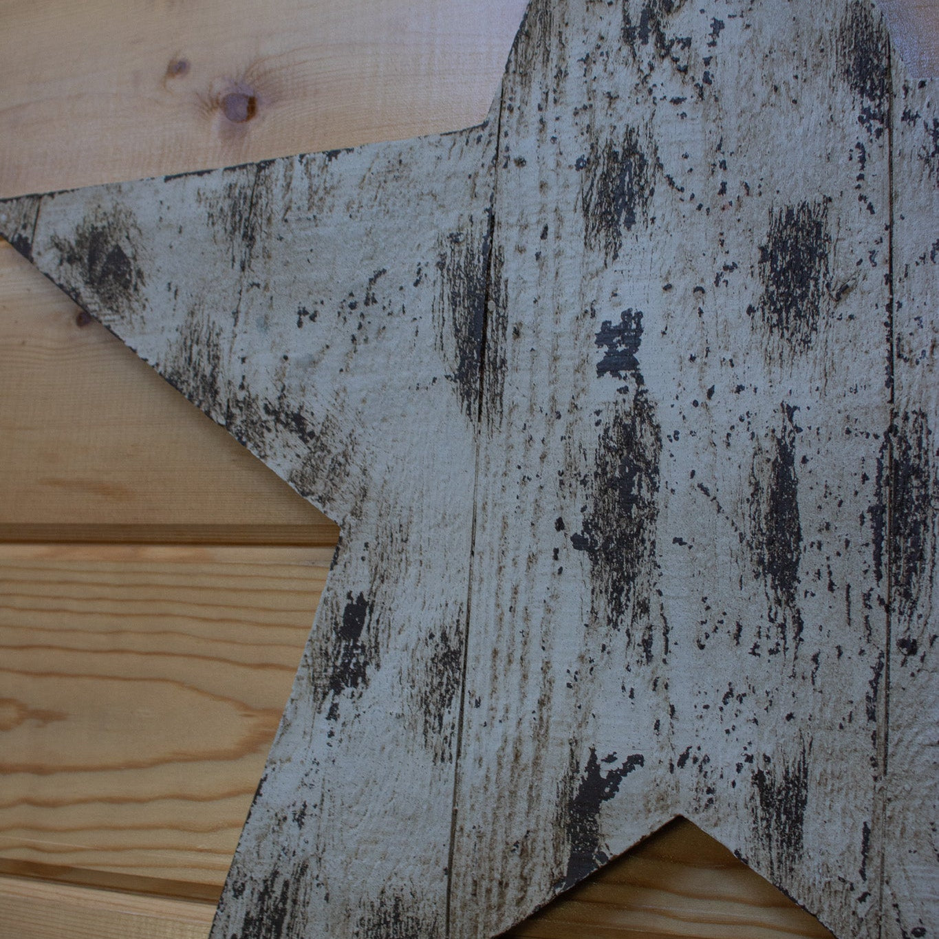 Rustic Barn Style Five-Point Wooden White Washed Star Wall Hanging Decor