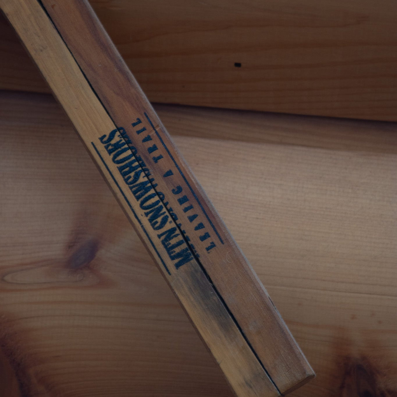 Traditional Wooden Design "Mountain Snowshoes" Brand Stamped