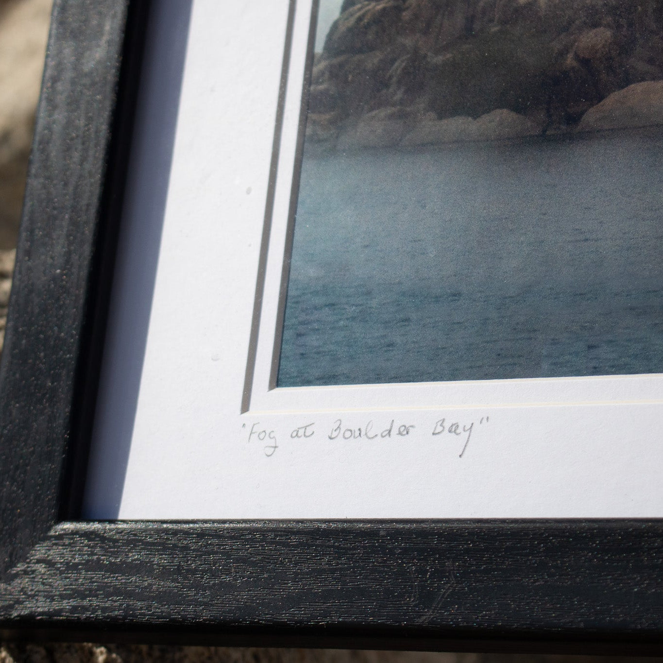Framed John Hummel "Fog at Boulder Bay" Photograph