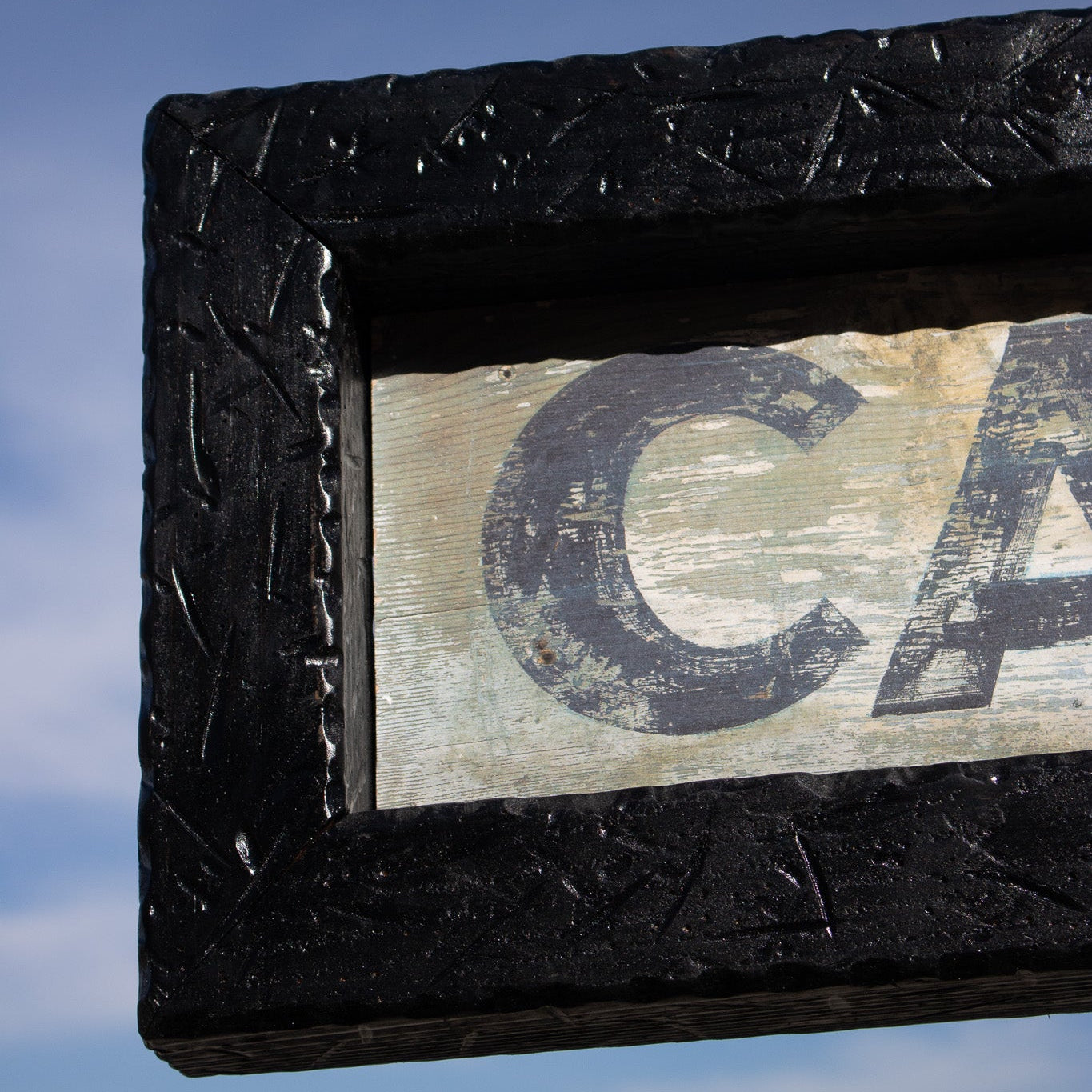 Simple "Cabins" Wooden Sign with Wooden Frame