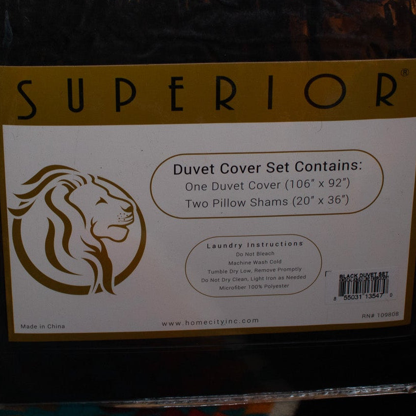 Superior 3000 Series King/California King Duvet Cover Set – Soft Black Luxury Bedding