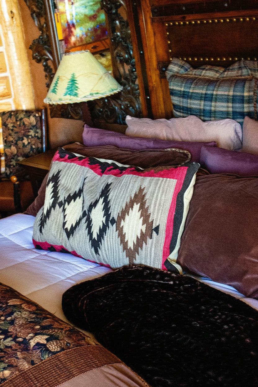 Large Down Aztec Geometric Design Pillow