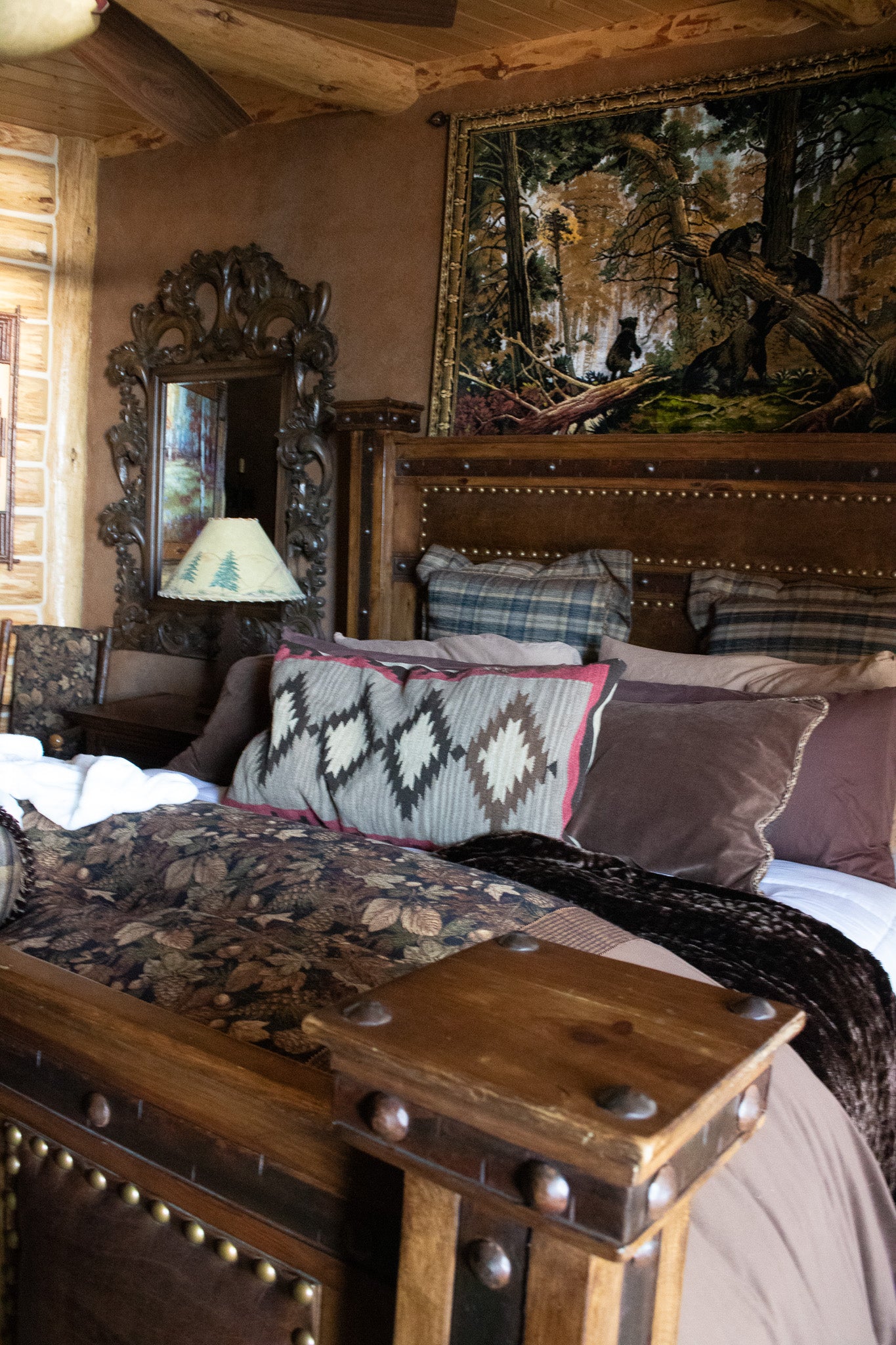 Large Down Aztec Geometric Design Pillow