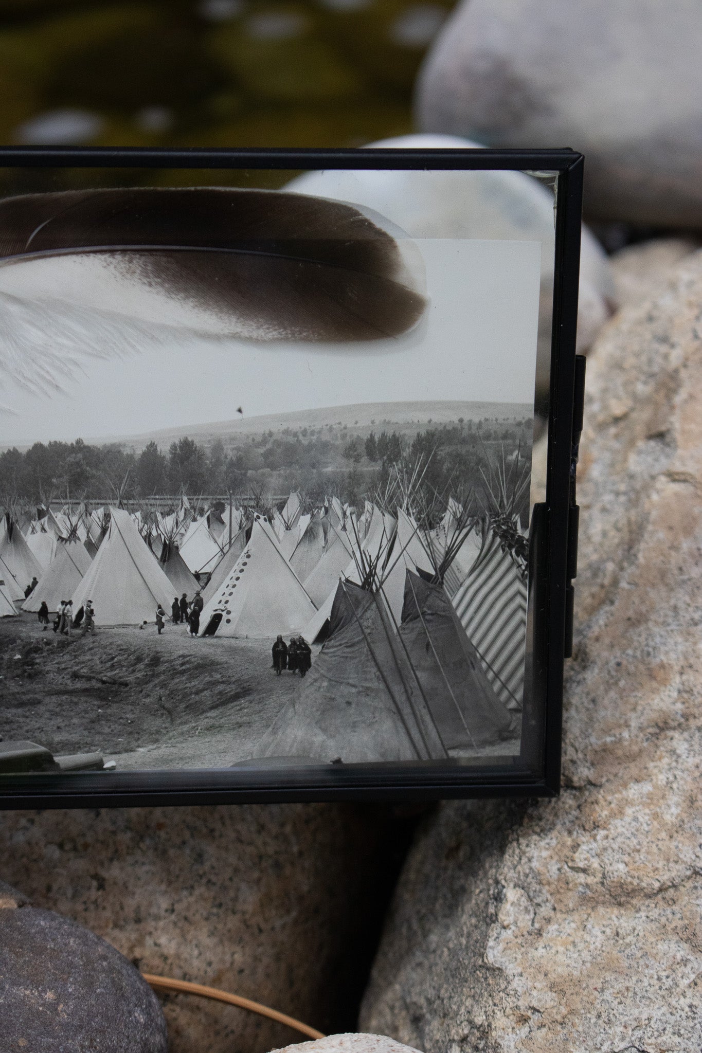 1937 Photograph of Indian Village & Teepees at Pendleton Round-Up in Oregon
