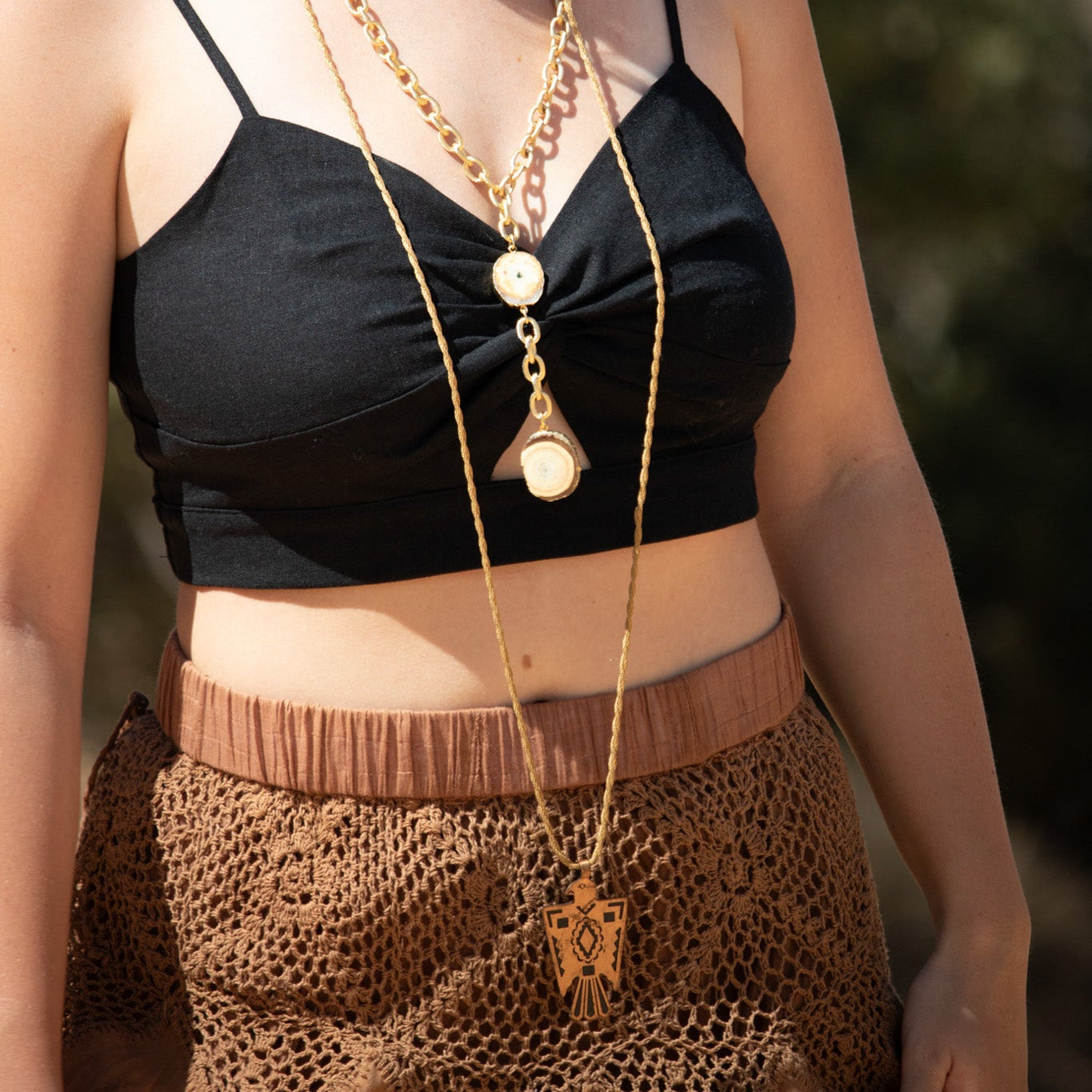 Solid Copper Thunderbird Charm Necklace