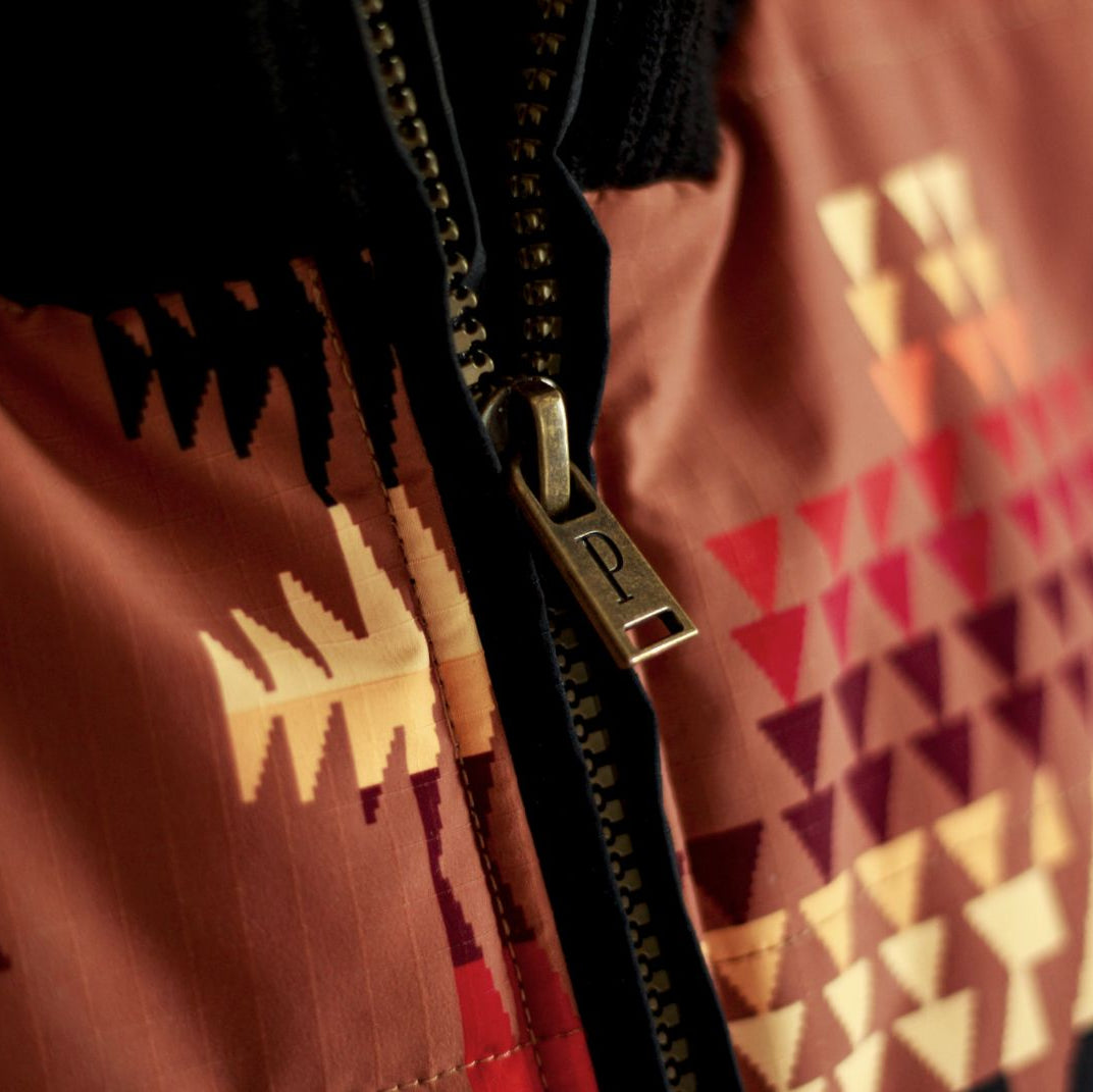 Pendleton Burnt Orange Snow Jacket Mesa Pattern Size Small