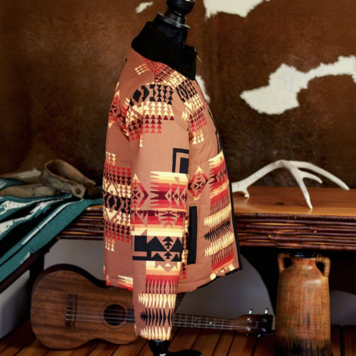 Pendleton Burnt Orange Snow Jacket Mesa Pattern Size Small